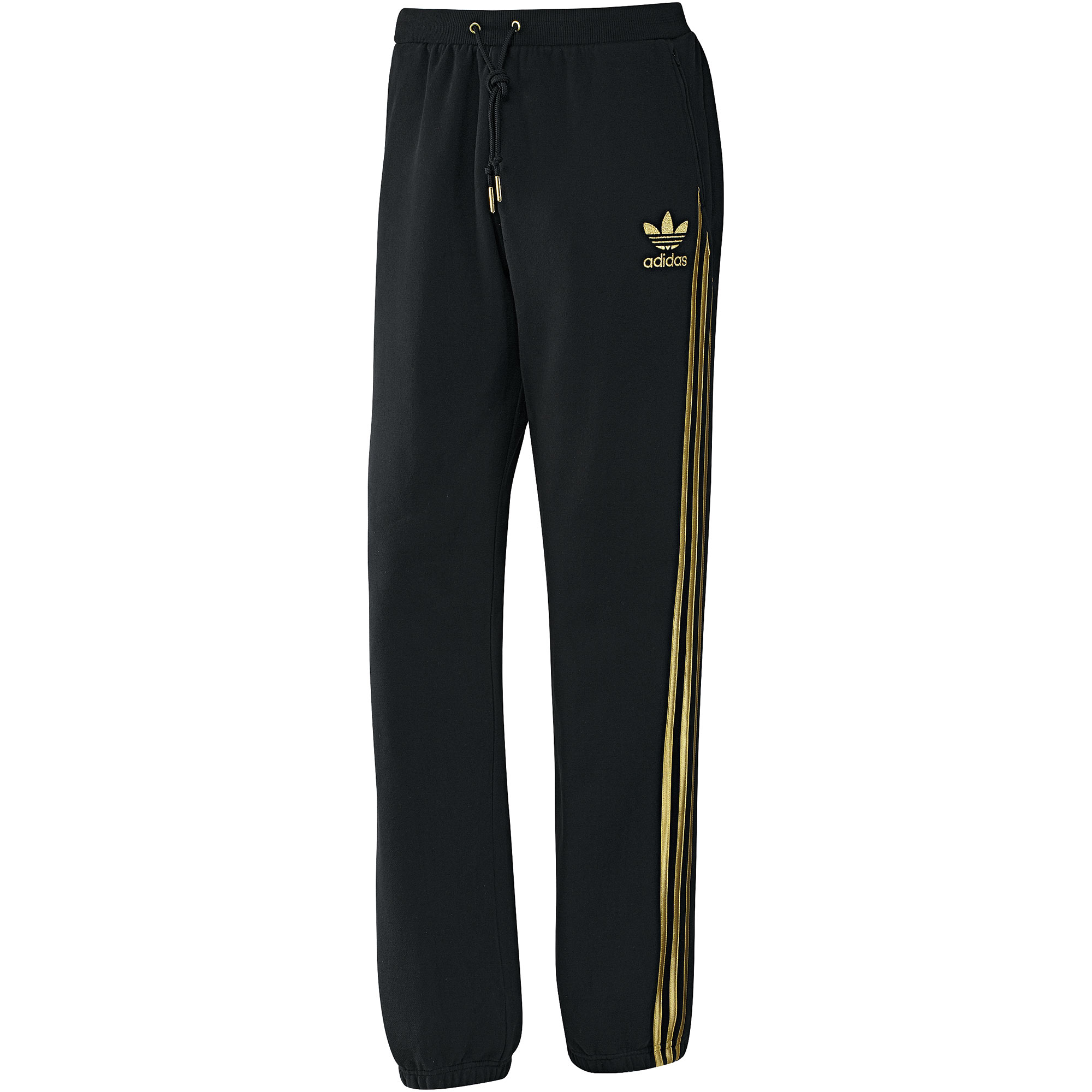 New Men's adidas Originals Fleece Track Pants Black Gold Chile 62 S M L ...