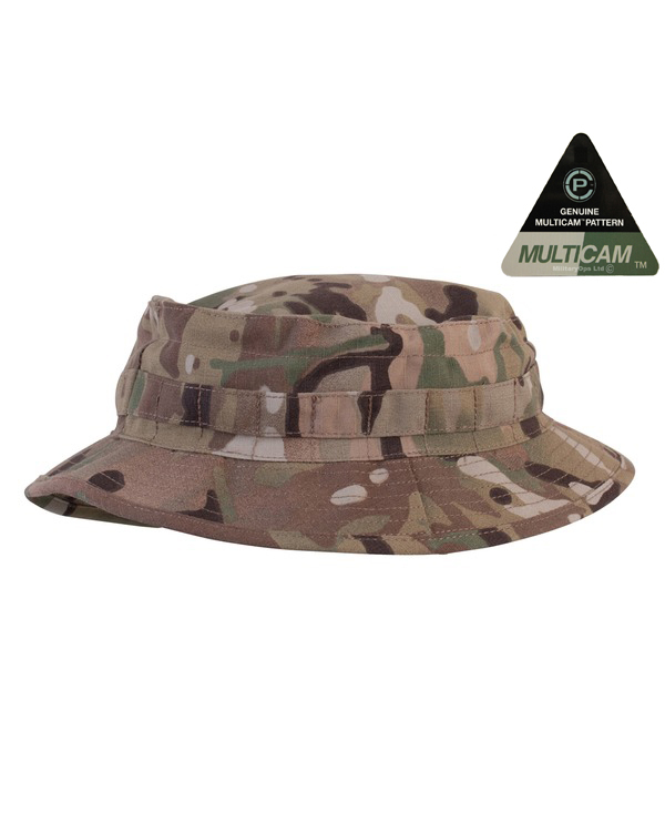 Mil-Com Special Forces Buschhut - Tarnhut Mit Kinnriemen In Milcam Farbe