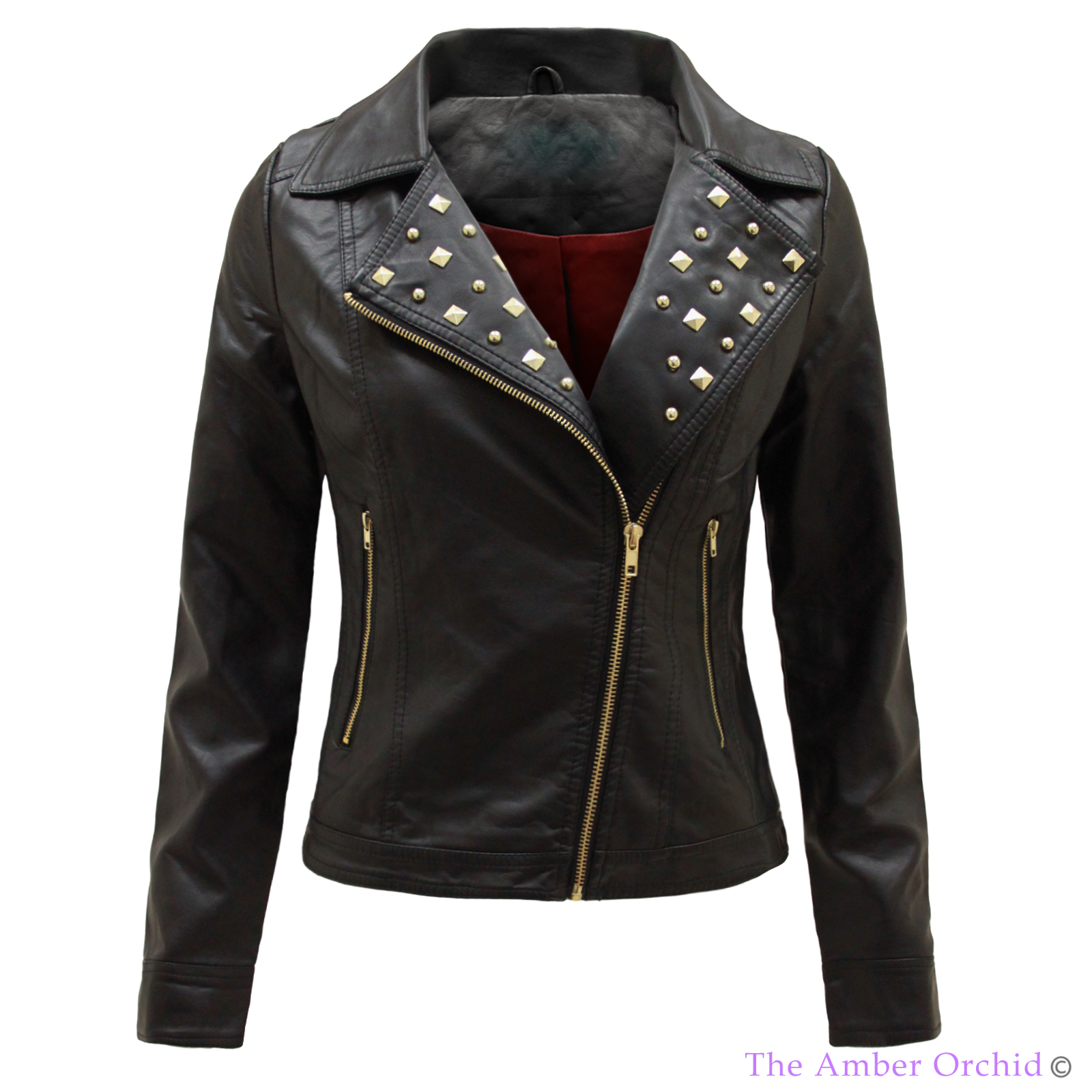 LADIES PU PVC FAUX LEATHER WOMENS ZIPPED BOMBER FITTED BIKER JACKET ...
