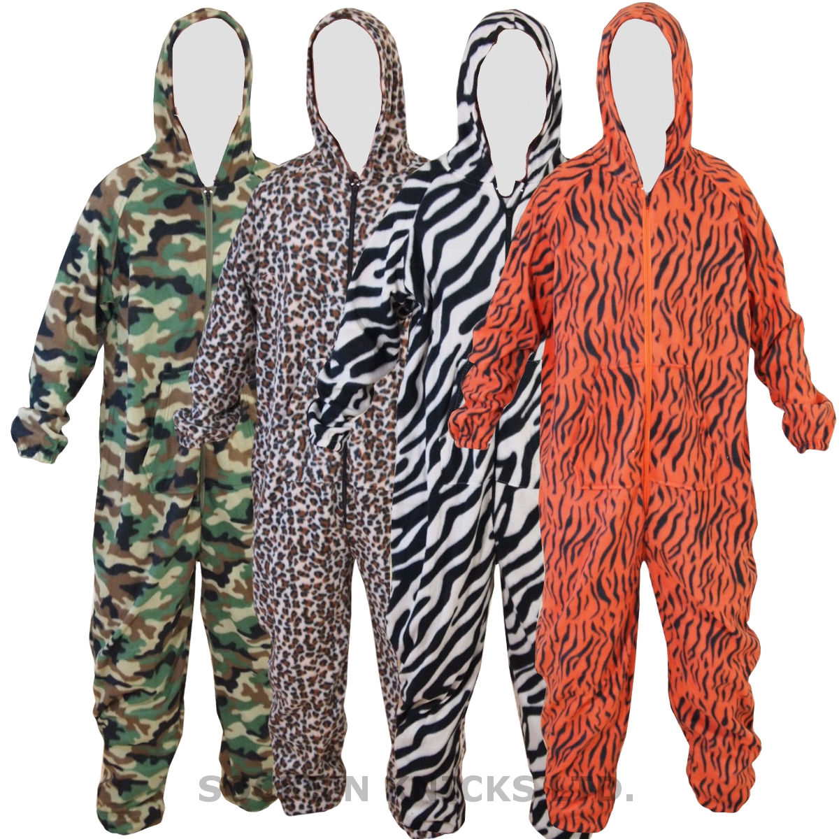 Mens Or Ladies Adults Onesie / All In One Pyjamas With Hood. Choice Of ...