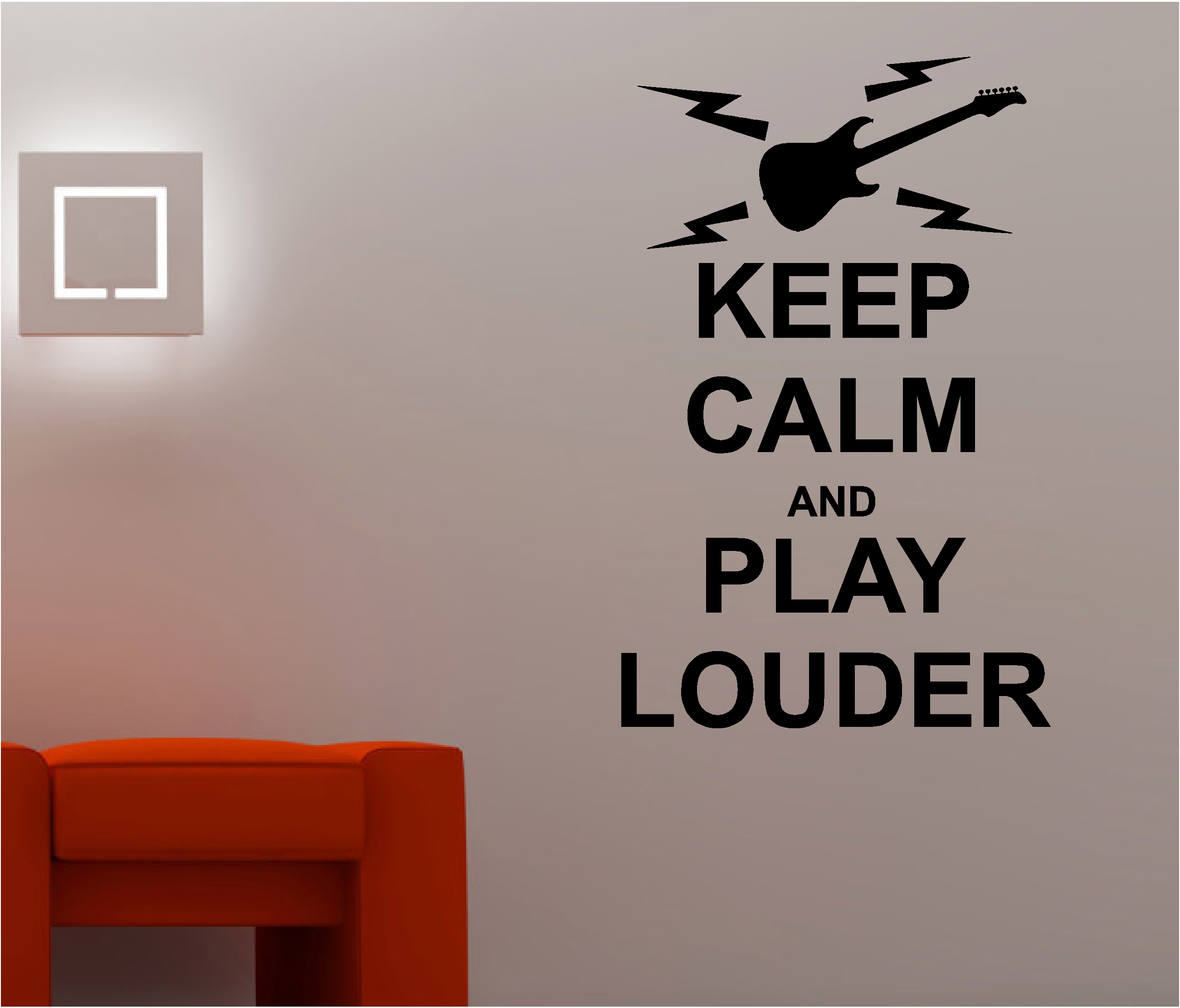 Details About Keep Calm Play Louder Music Wall Art Sticker Quote Decal Bedroom Lounge