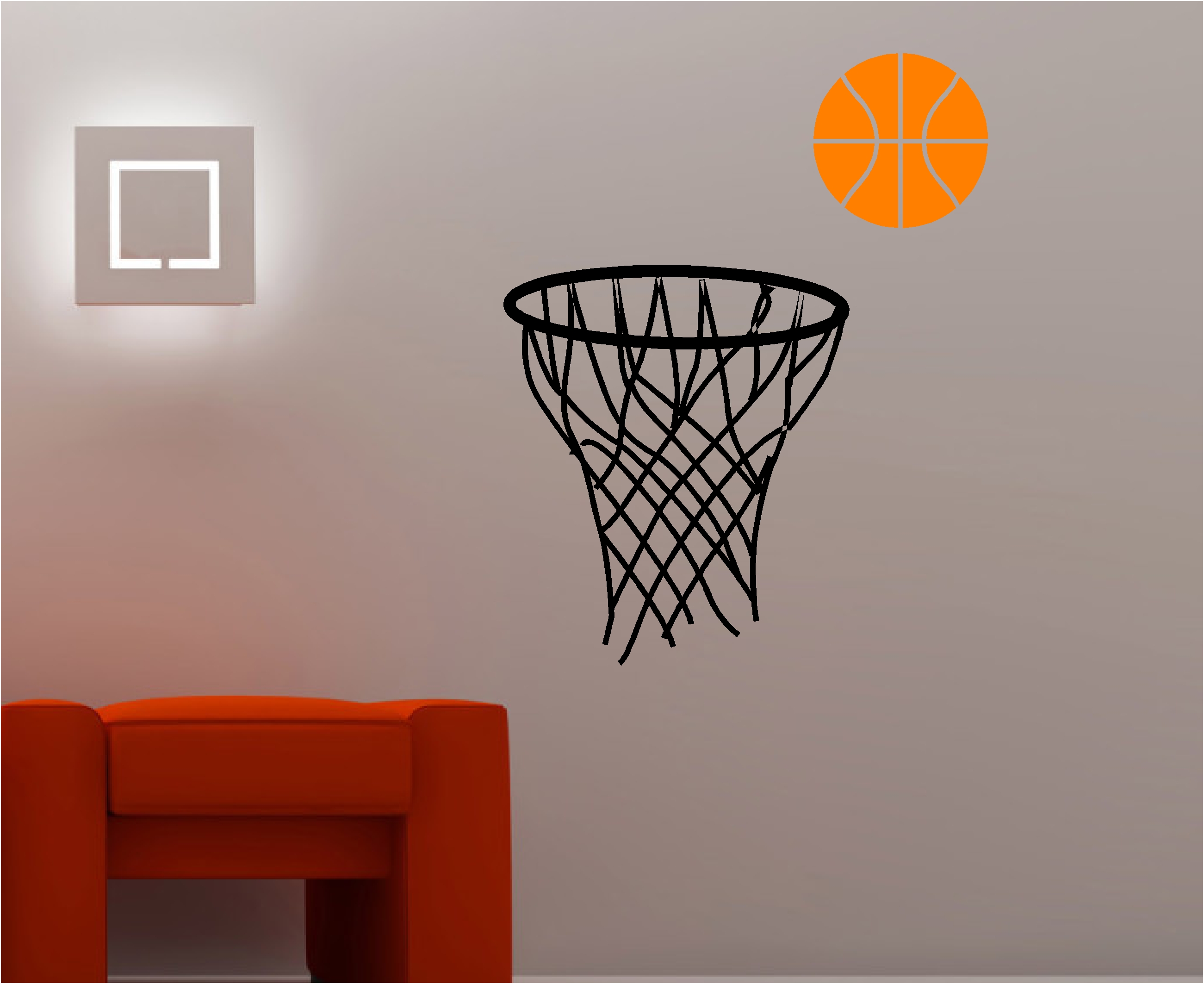 Basketball Hoop Wall Art Sticker Decal Kids Bedroom Lounge Kids