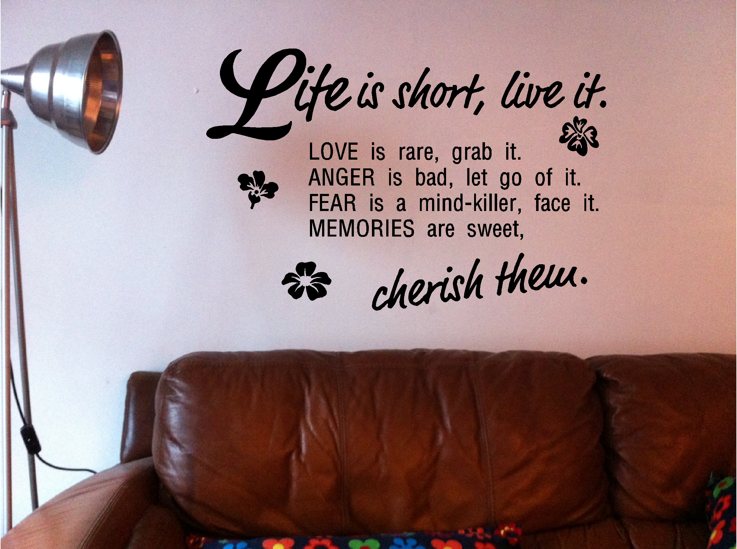 Life is short live it wall art quote sticker vinyl lounge ... Life is short live it wall art quote sticker vinyl lounge ...