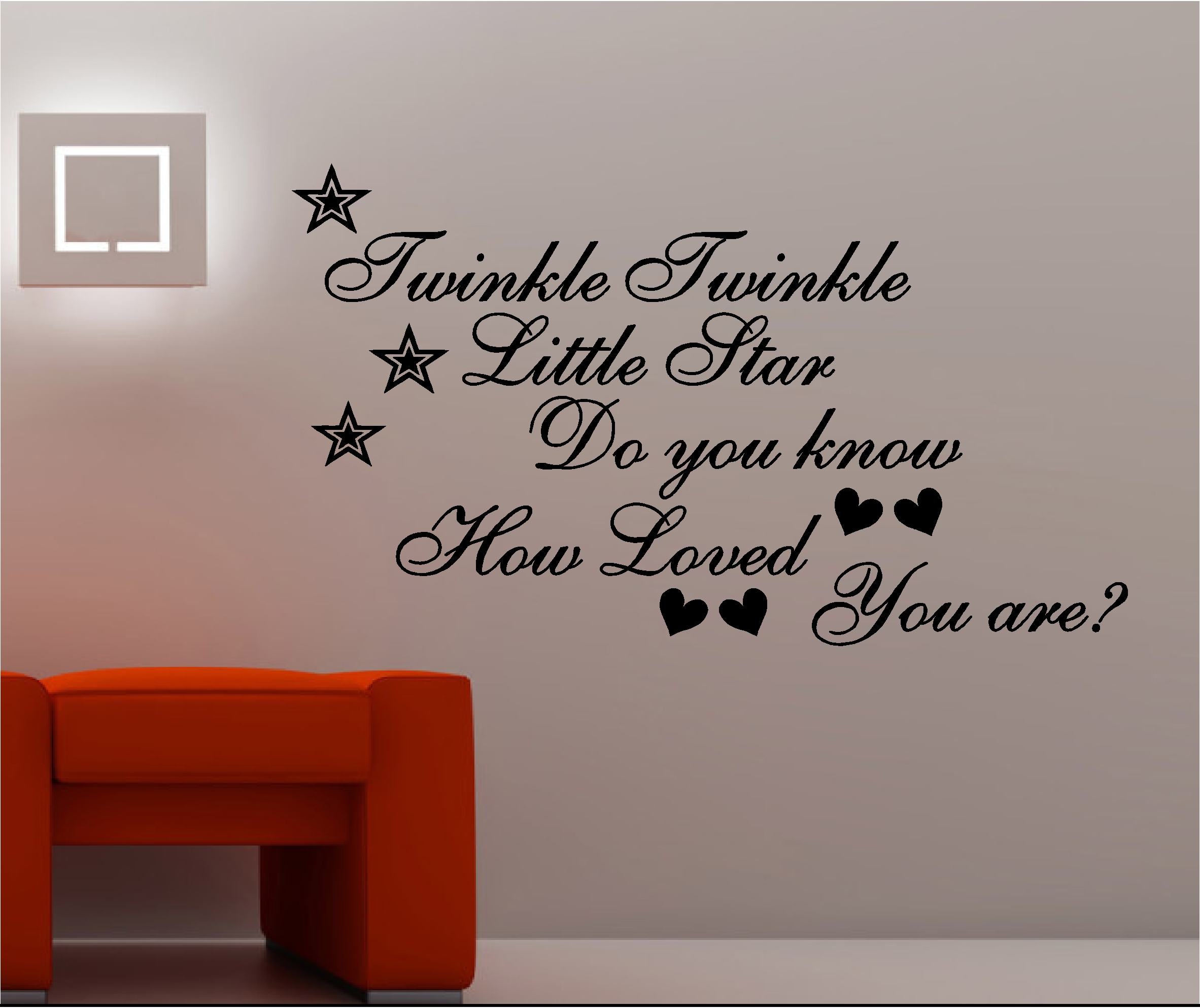 Details About Twinkle Twinkle Wall Art Vinyl Kids Bedroom Quote Do You Know How Loved You Are