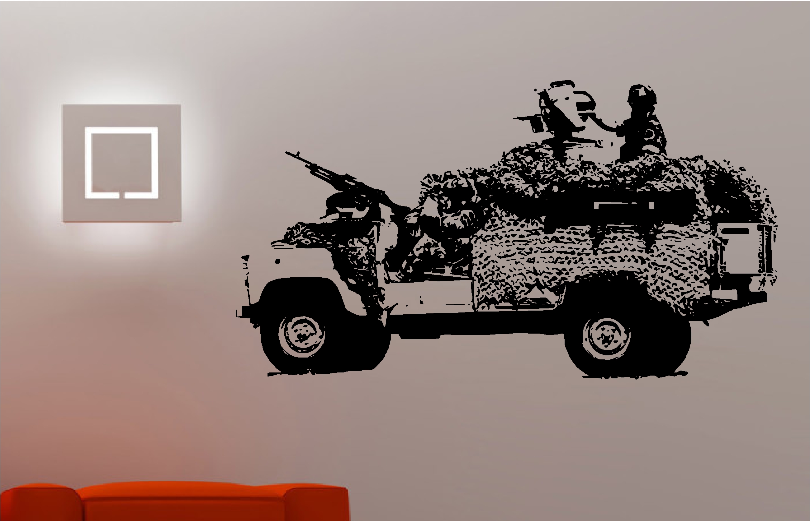 Army Jeep soldier wall art sticker bedroom Kids Childrens decal | eBay