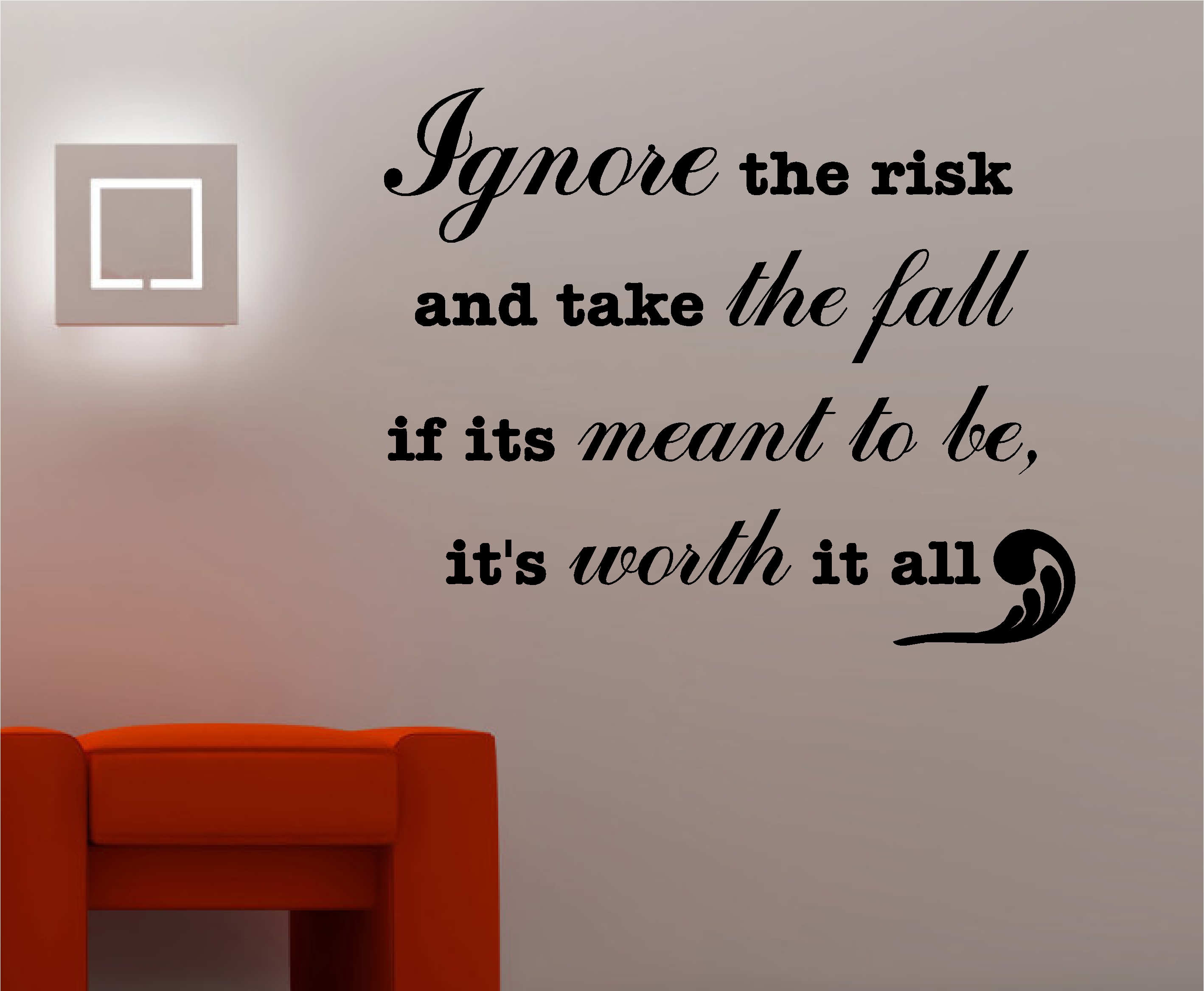 Ignore the risk inspirational wall art quote sticker vinyl ...
