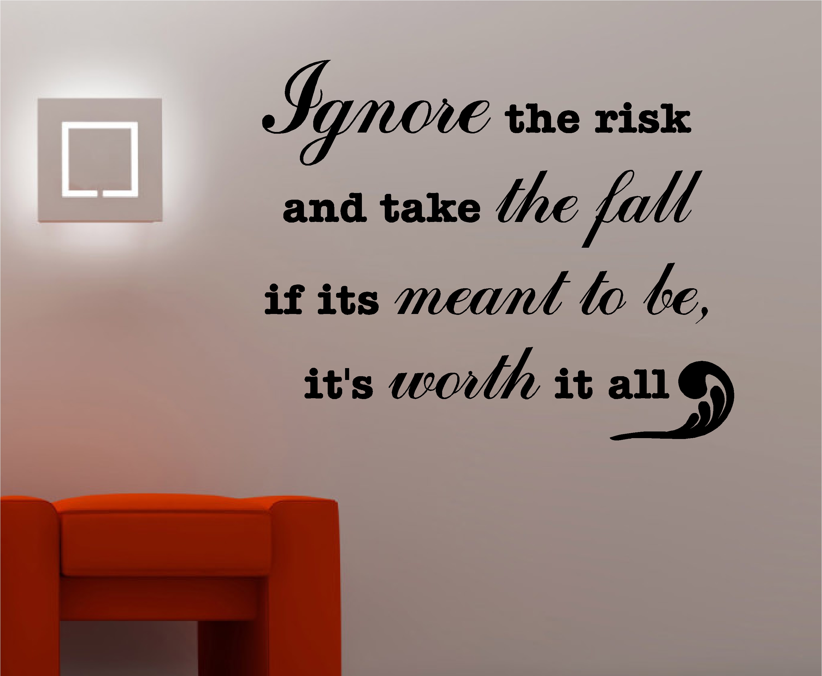 Ignore The Risk Inspirational Wall Art Quote Sticker Vinyl