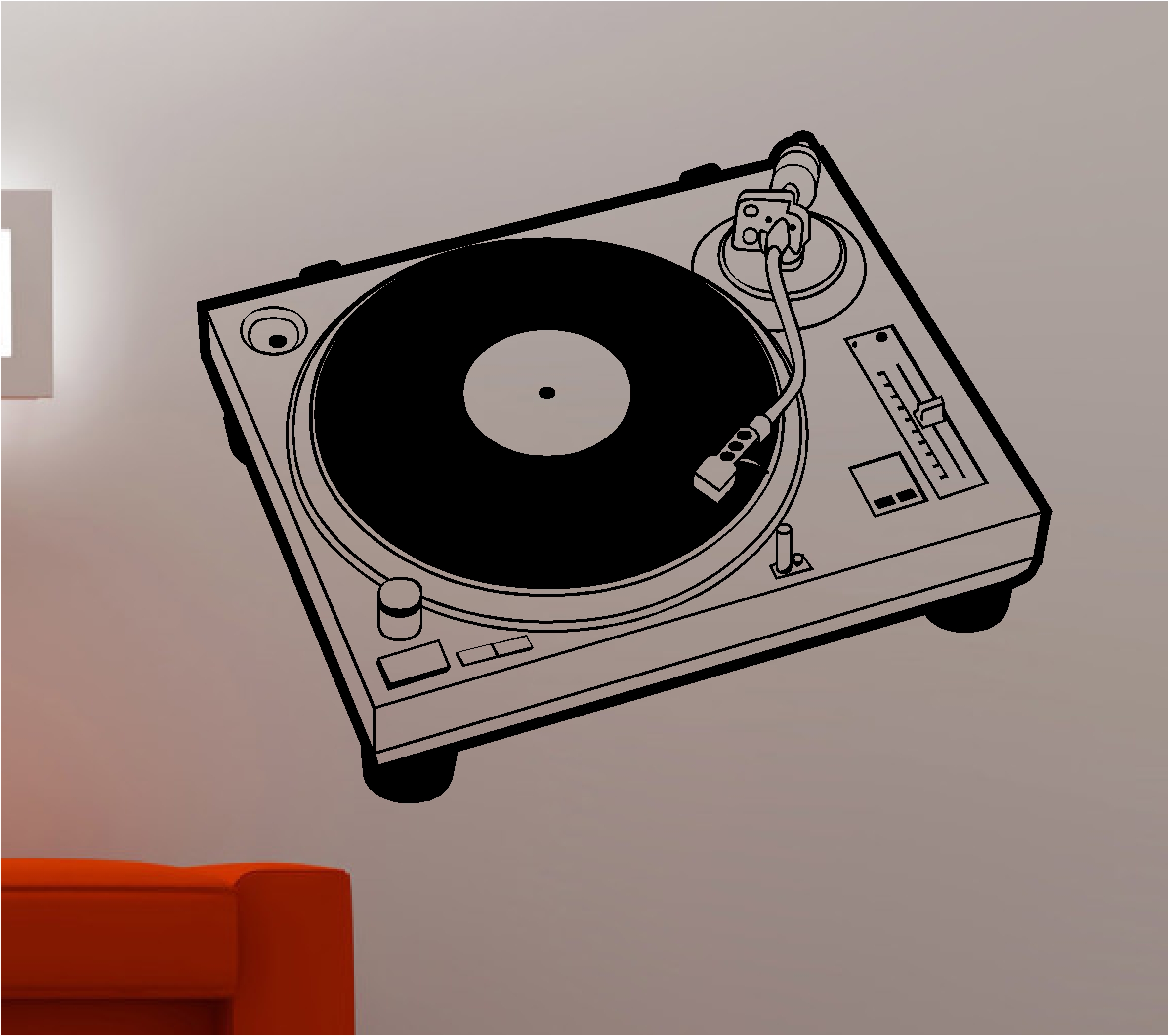 Dj Record Deck Music Turntable Wall Art Sticker Kids Bedroom Ebay