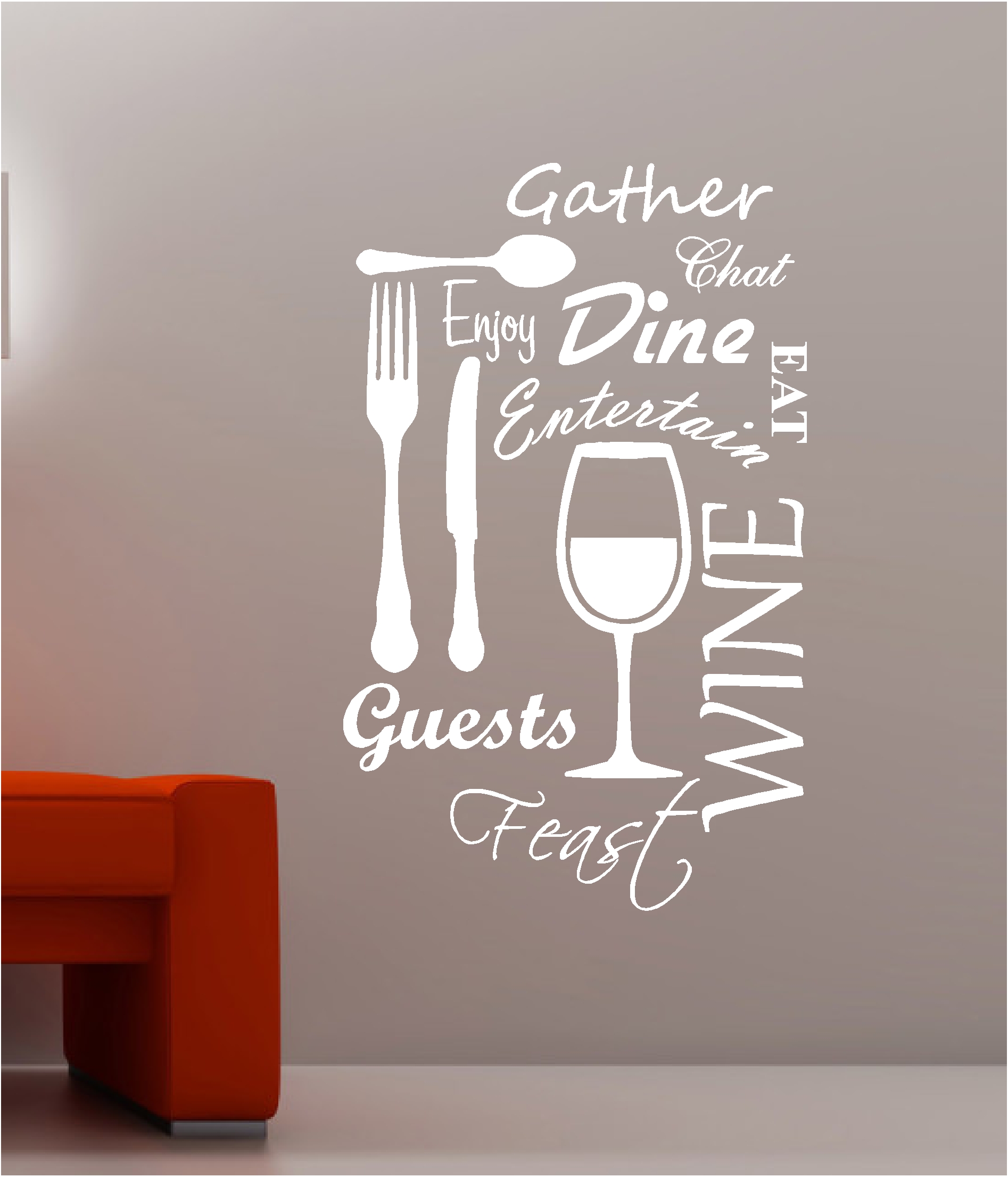  KITCHEN  WORD CLOUD vinyl wall art  QUOTE  sticker dining 