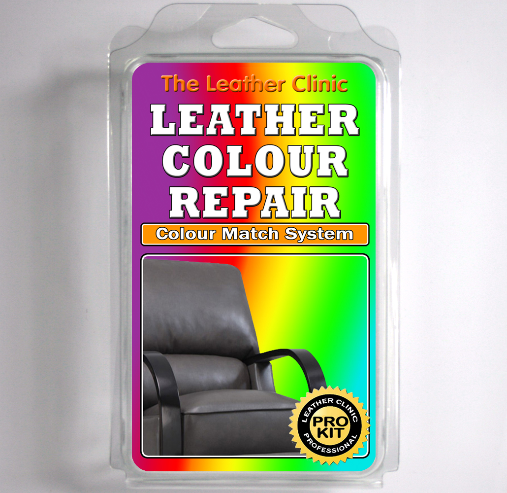 DARK GREY Leather Dye Colour Repair Kit for Scratched & Worn Leather