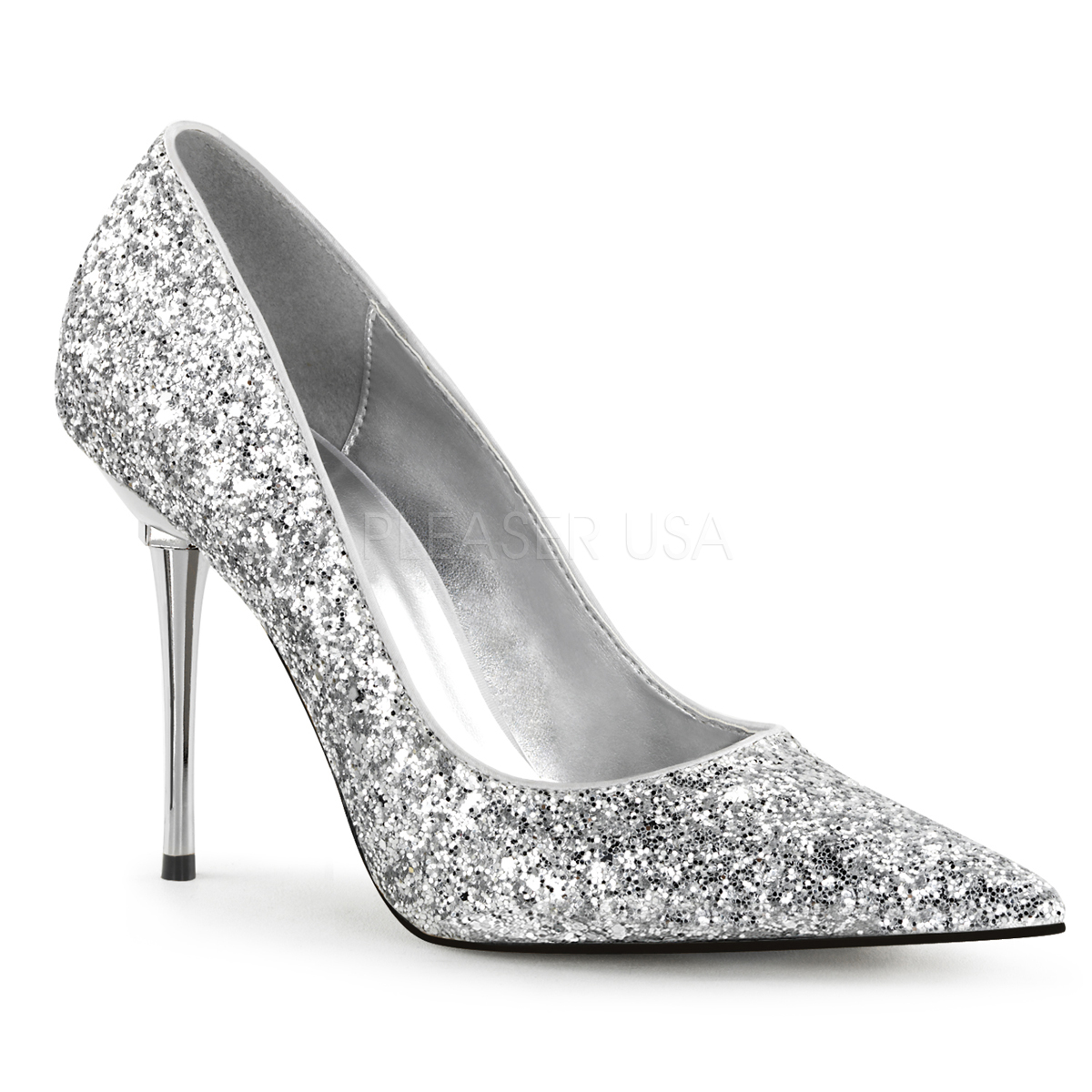 silver glitter court shoes uk