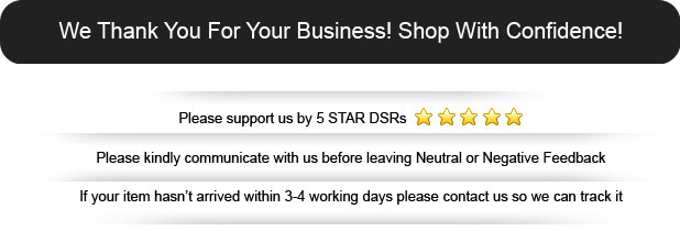 We thank you for your business! Shop with confidence! We thank you for your business! Shop with confidence!
