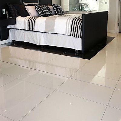 Super White Polished Porcelain Pre Sealed 80x80 Floor Tile Ebay