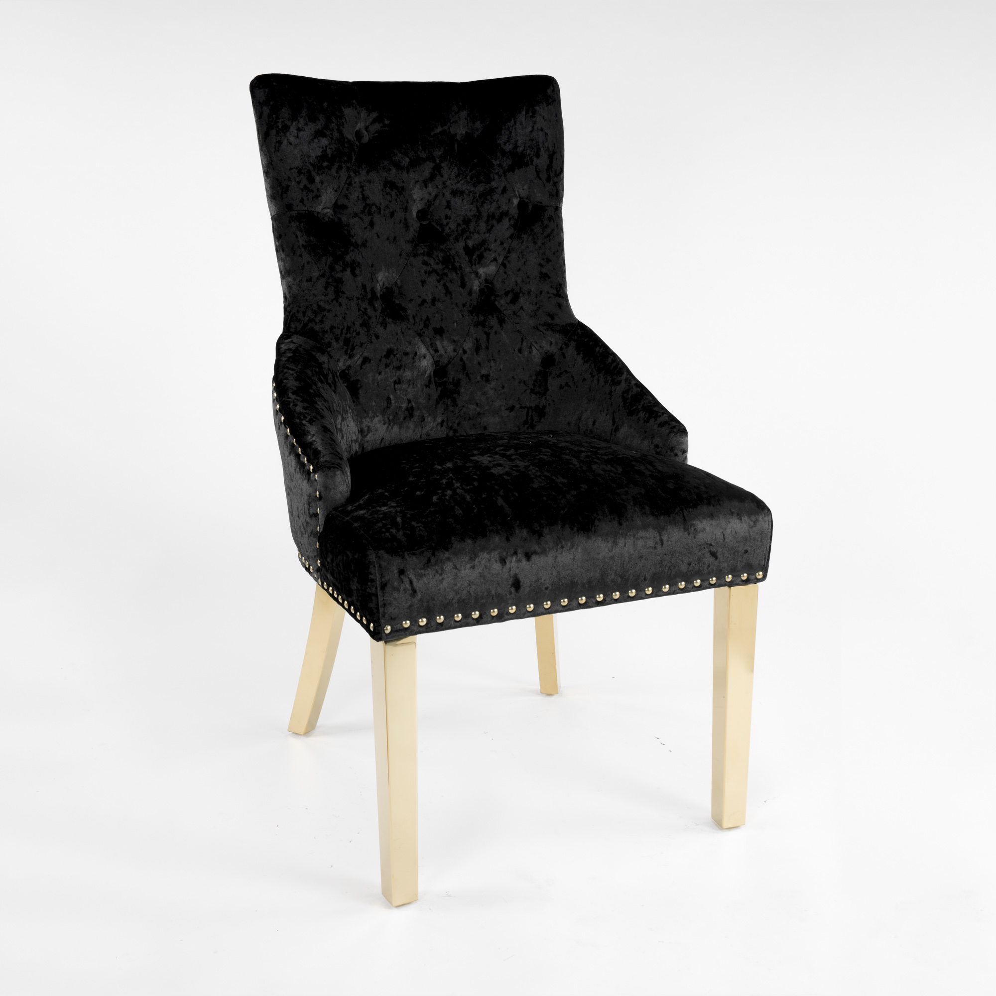 Egb80 Bhg New Black Crushed Velvet Scoop Upholstered Dining Chair Egb80 Bhg W Kensington Black Crushed Velvet With Gold Stainless Steel Dining Chair