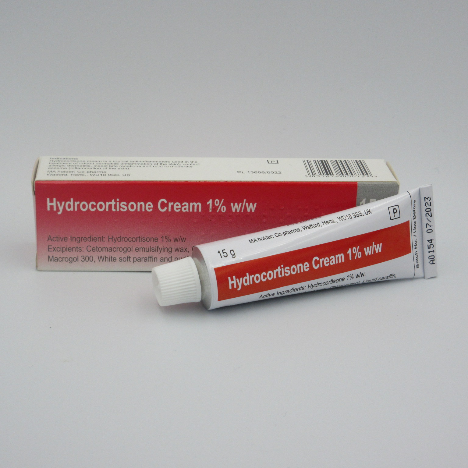 1 x Hydrocortisone Cream 1% w/w 15g Itching Eczema Psoriasis Bite Sting