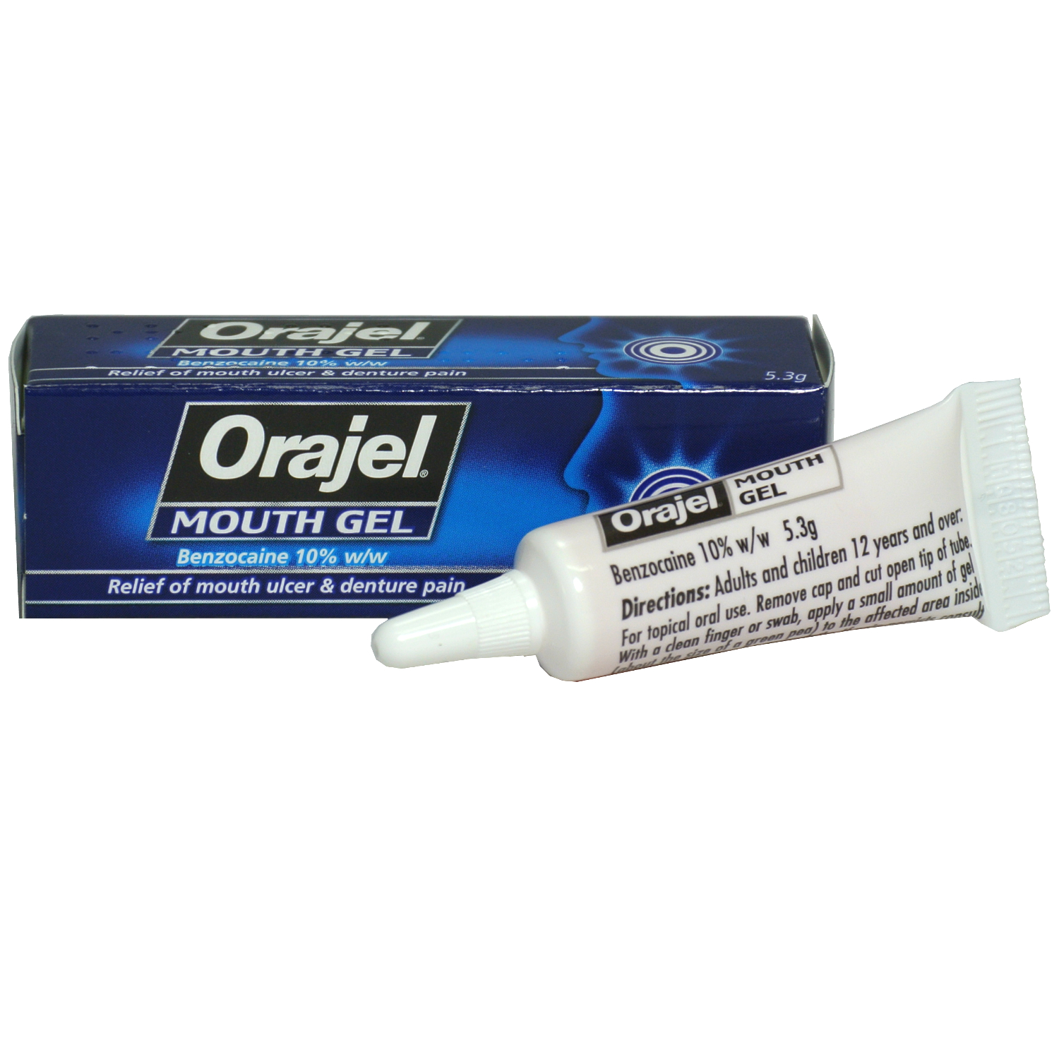 Orajel Mouth Ulcer Treatment Gel Relief and Denture Pain Benzocaine 10%