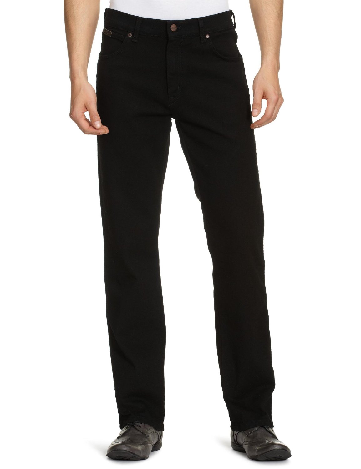 Wrangler Texas Stretch Regular Fit Denim Jeans New Men’s Black Overdye All Sizes