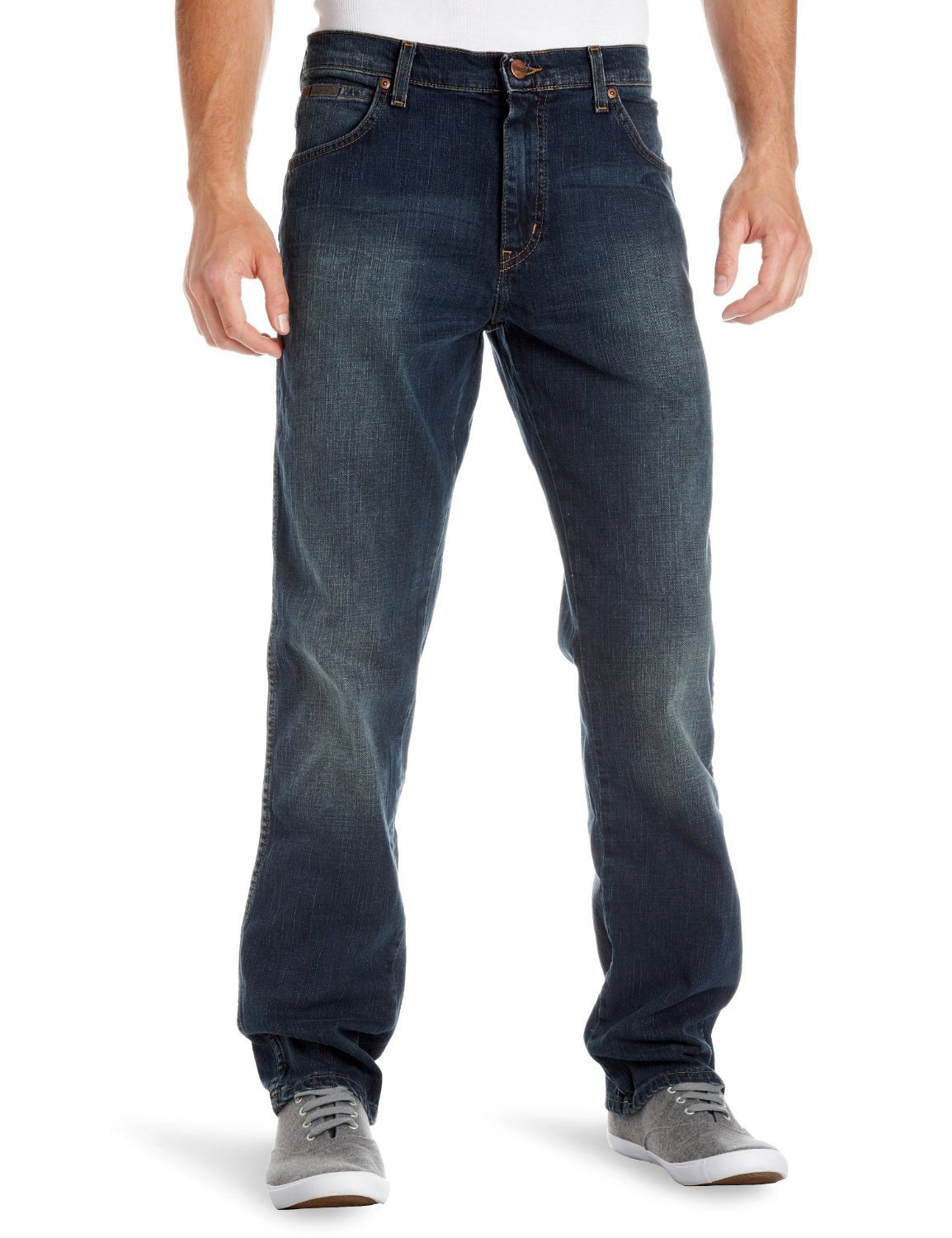 faded dark jeans