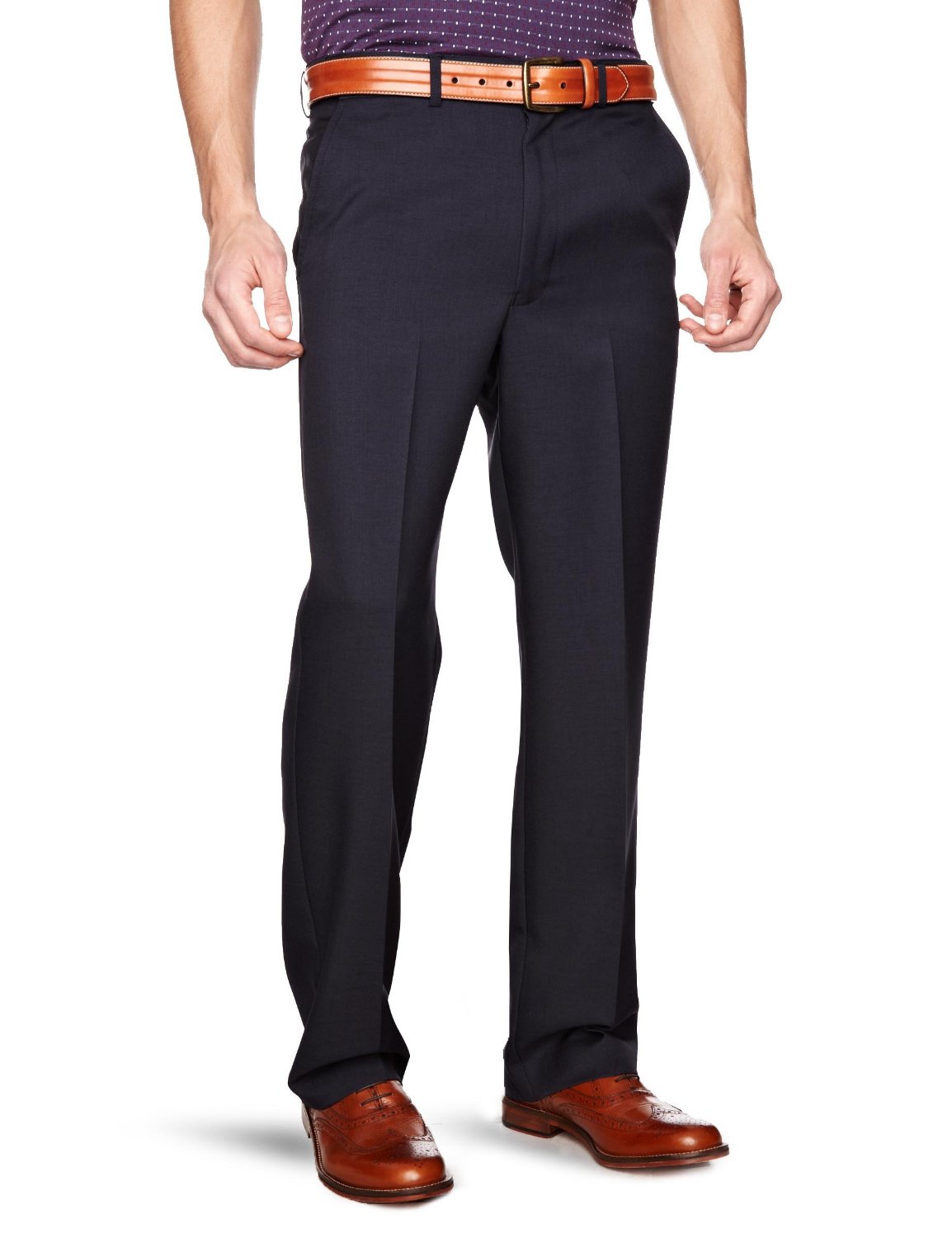 New Mens Farah Flexi Waist Stretch Straight Leg Trousers Black Blue Grey Brown | eBay