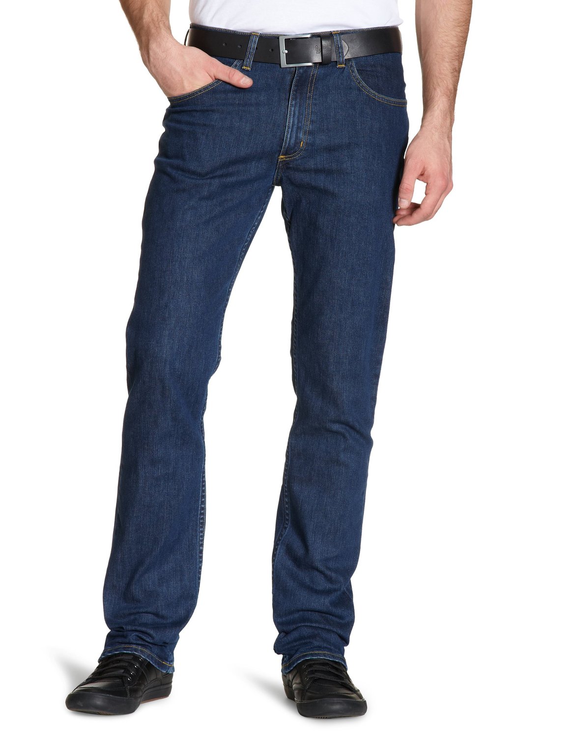 LEE Mens Jeans Brooklyn Straight Leg Stretch Jeans Regular Black Blue ...