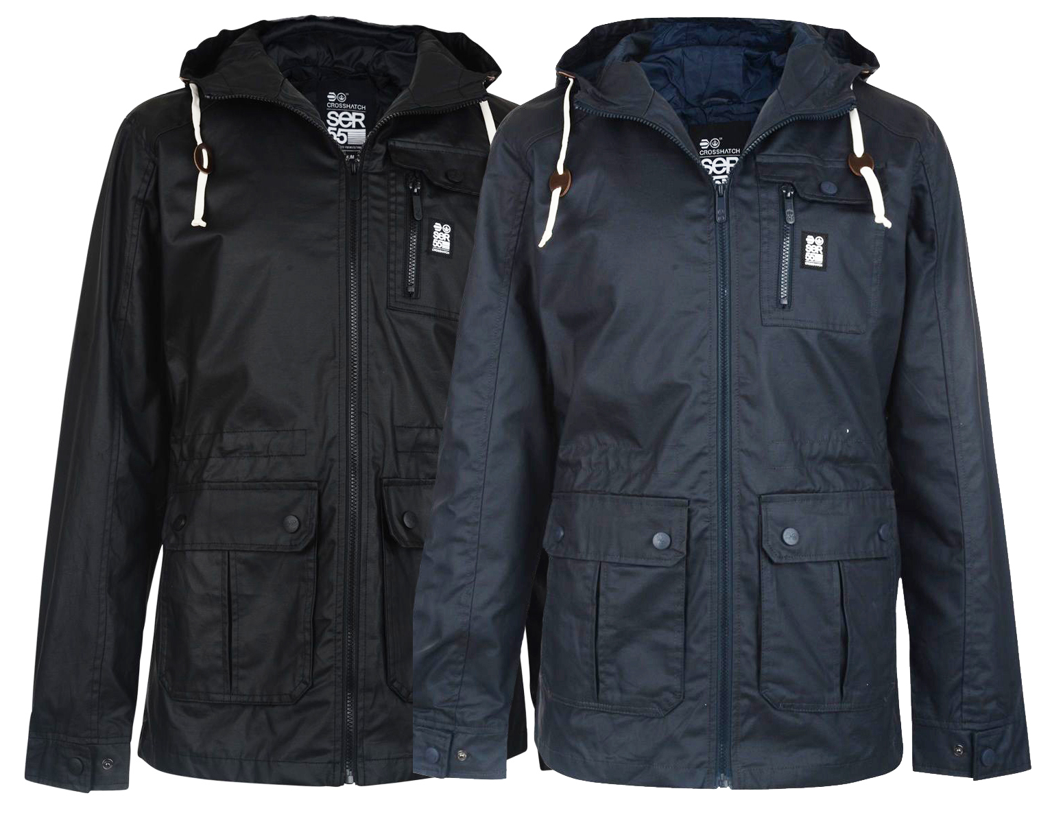 Crosshatch Mens Dark Denim Zip Front Jackets UK Sizes S M L XL XXL Pinewood