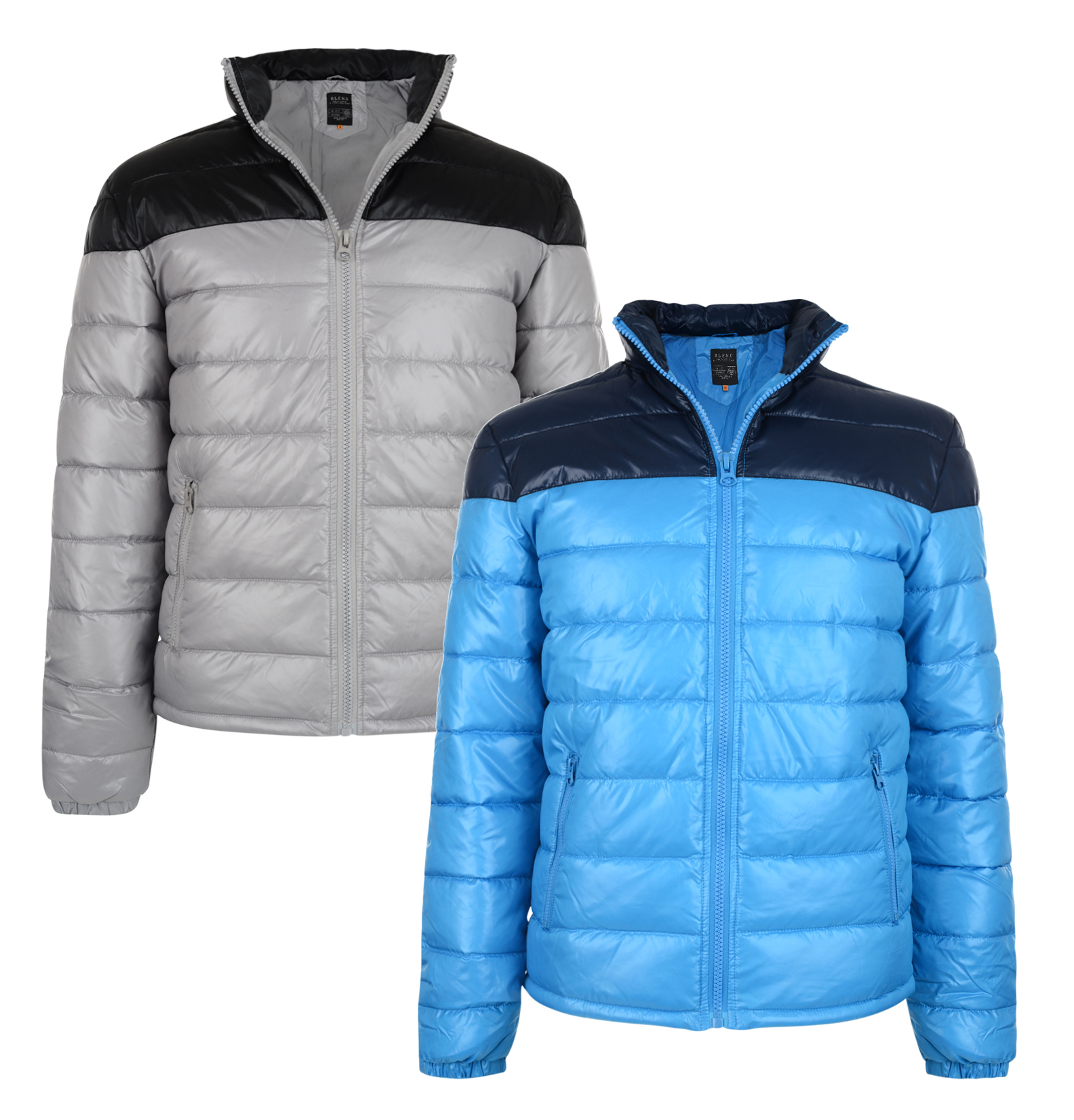 Blend New Mens Shiny Puffer Padded Jacket Sky Blue /& Light Grey M L XL XXL Coat