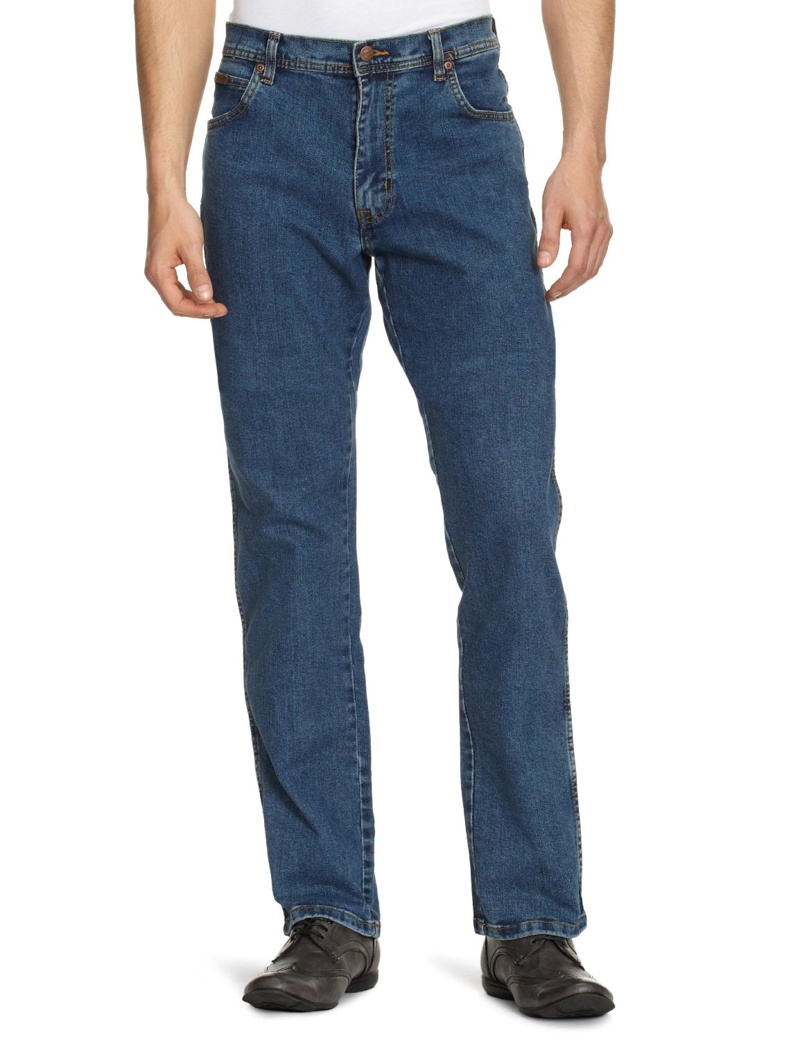 Wrangler Texas Jeans Stonewash Blue Men/'s New Regular Straight Fit Denim