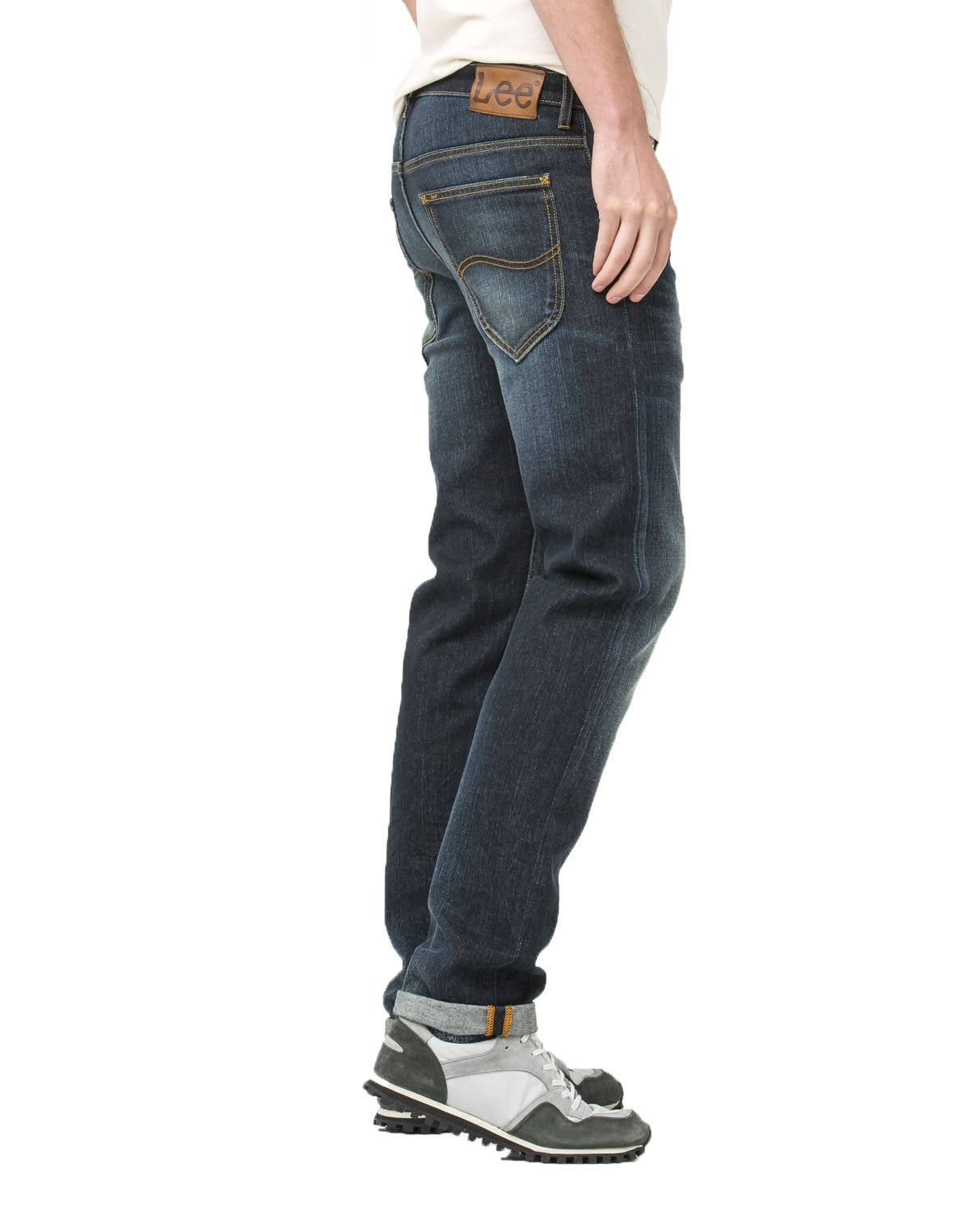 Lee Daren Slim Fit Tapered Jeans Mens Vintage Green Glint Straight Faded Denim