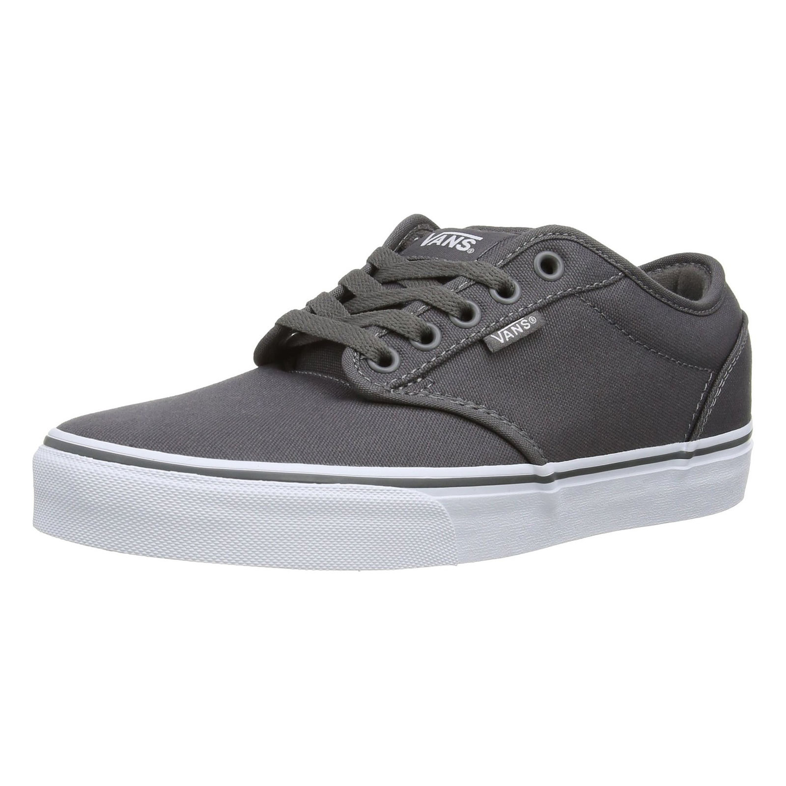 Details zu VANS Atwood Mens Canvas Skater Trainers Plain Shoes Lace Up Plimsolls Grey White Details zu VANS Atwood Mens Canvas Skater Trainers Plain Shoes Lace Up Plimsolls Grey White