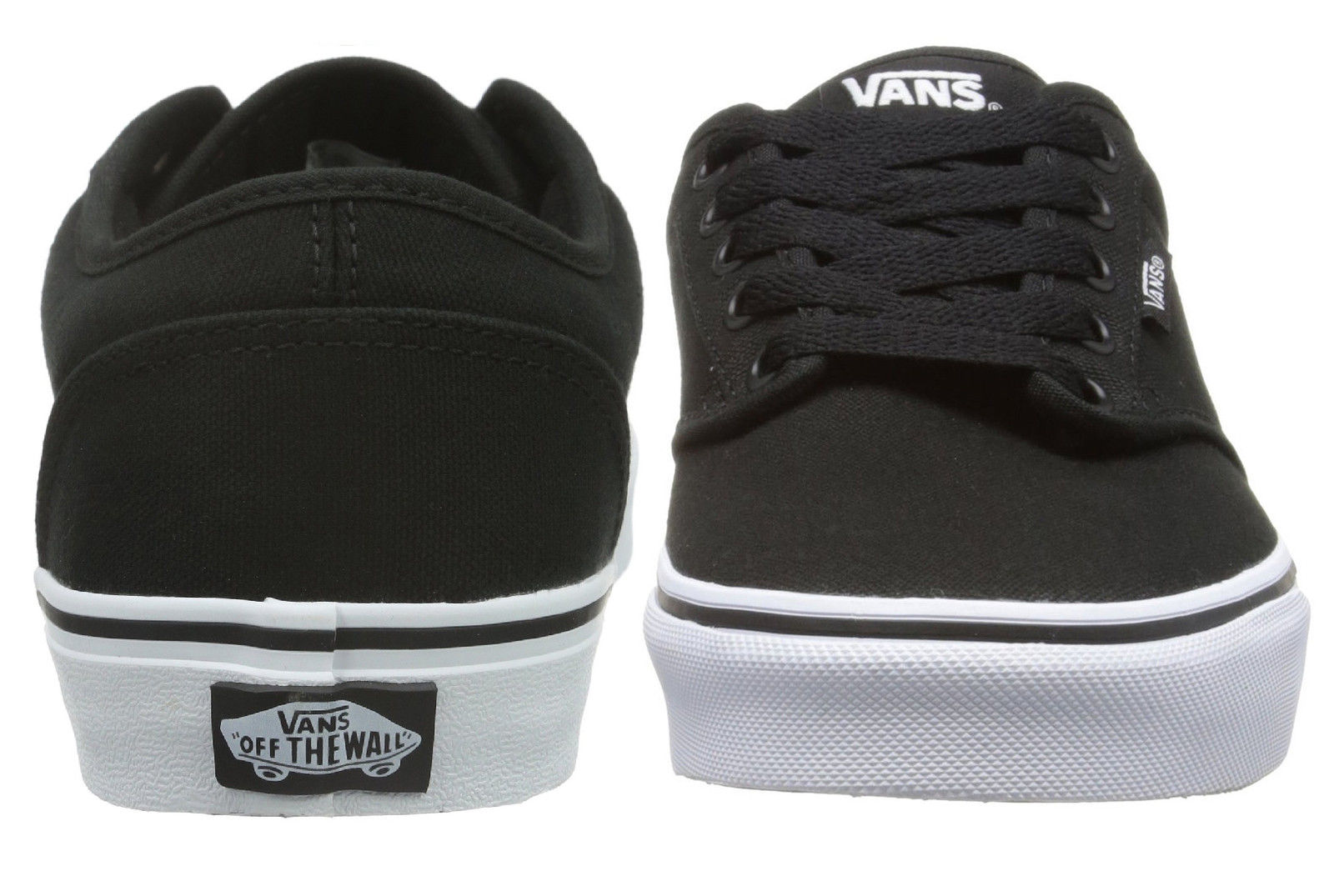 black and white vans lace up