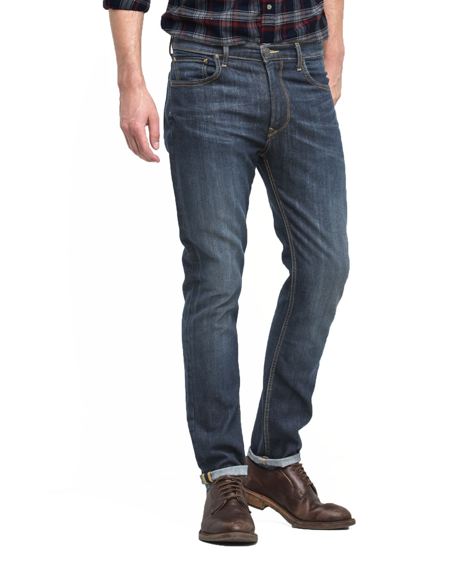 Lee Rider Mens Regular Waist Tapered Slim Leg Stretch Denim Jeans Dark ...