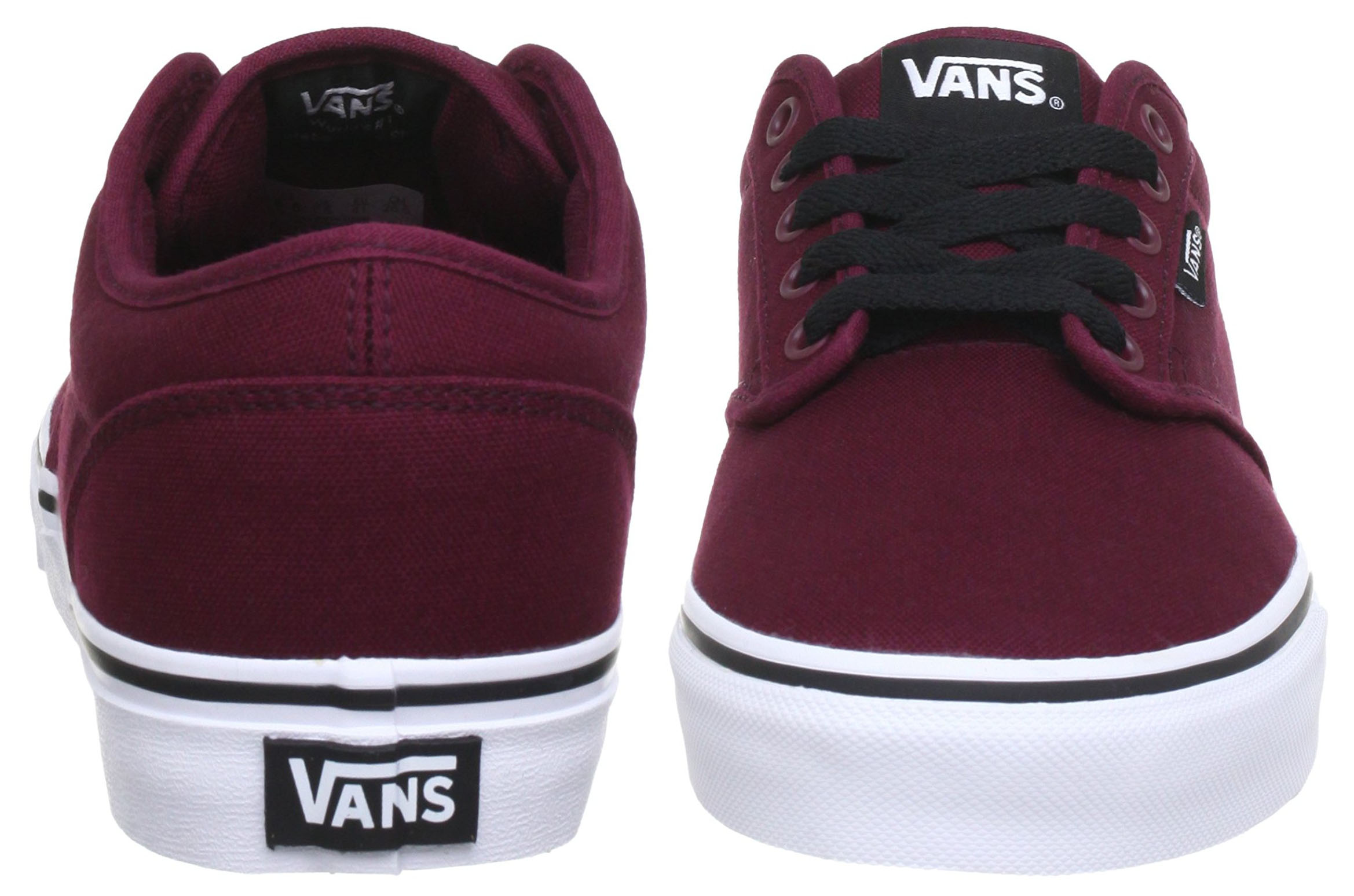 VANS Atwood Mens Canvas Skater Trainers Plain Shoes Lace Up Plimsolls Oxblood eBay
