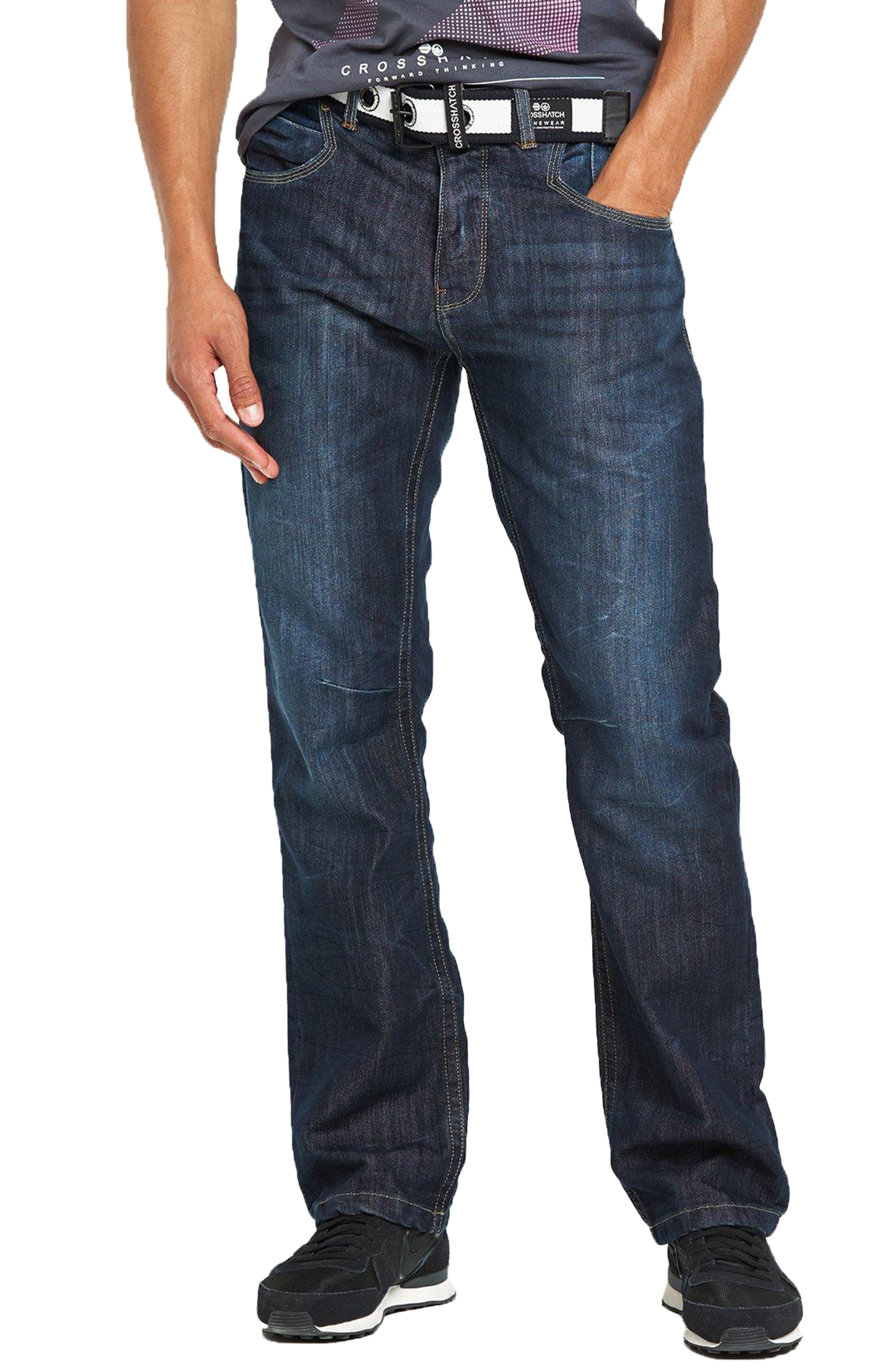 Wrangler Texas Jeans Uomo Elasticizzati + Cintura Marrone – Vestibilità Regolare, Varie Taglie E Lavaggi