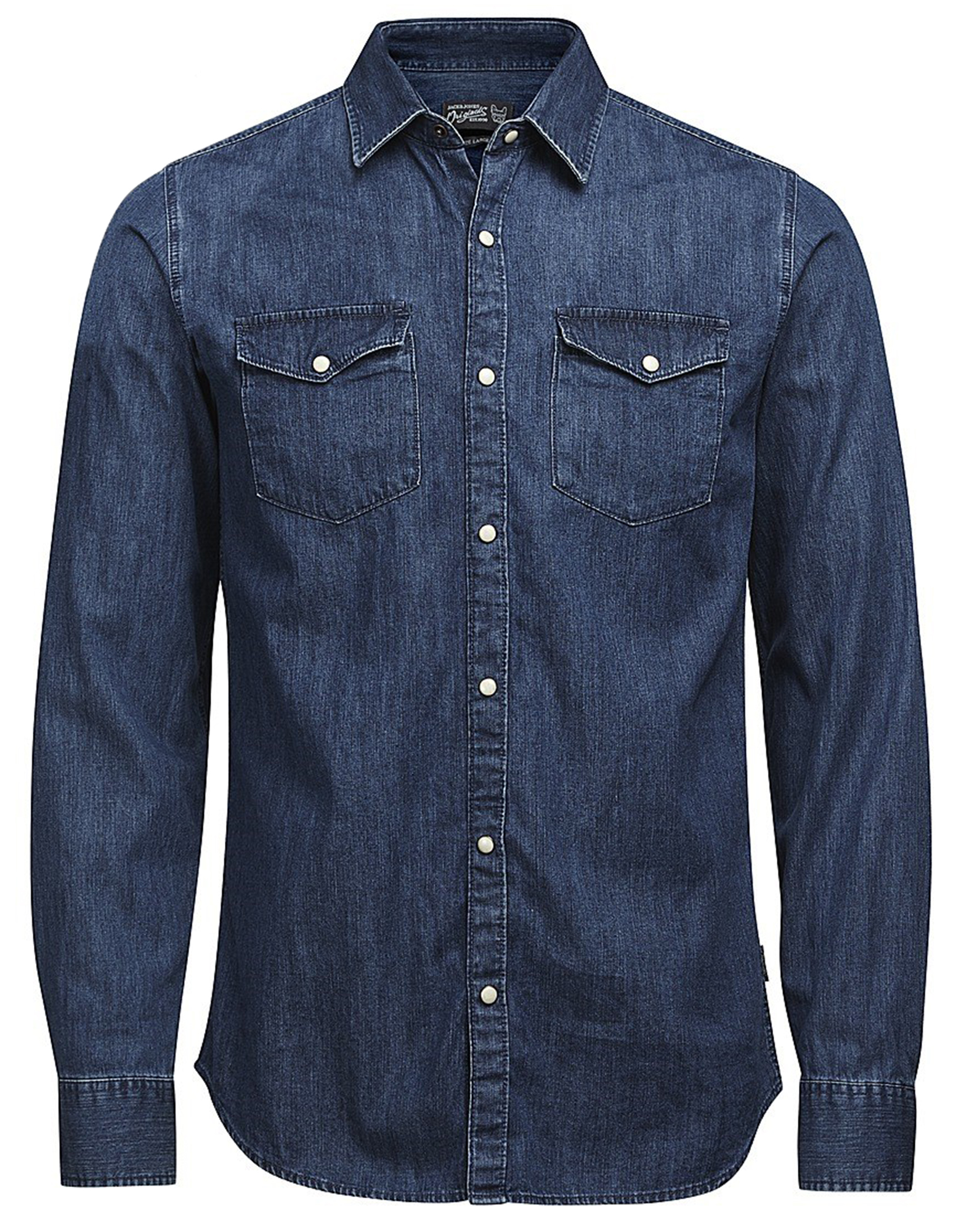 JACK & JONES Slim Fit Denim Shirt New Fashion Dark Blue & Black Jean ...