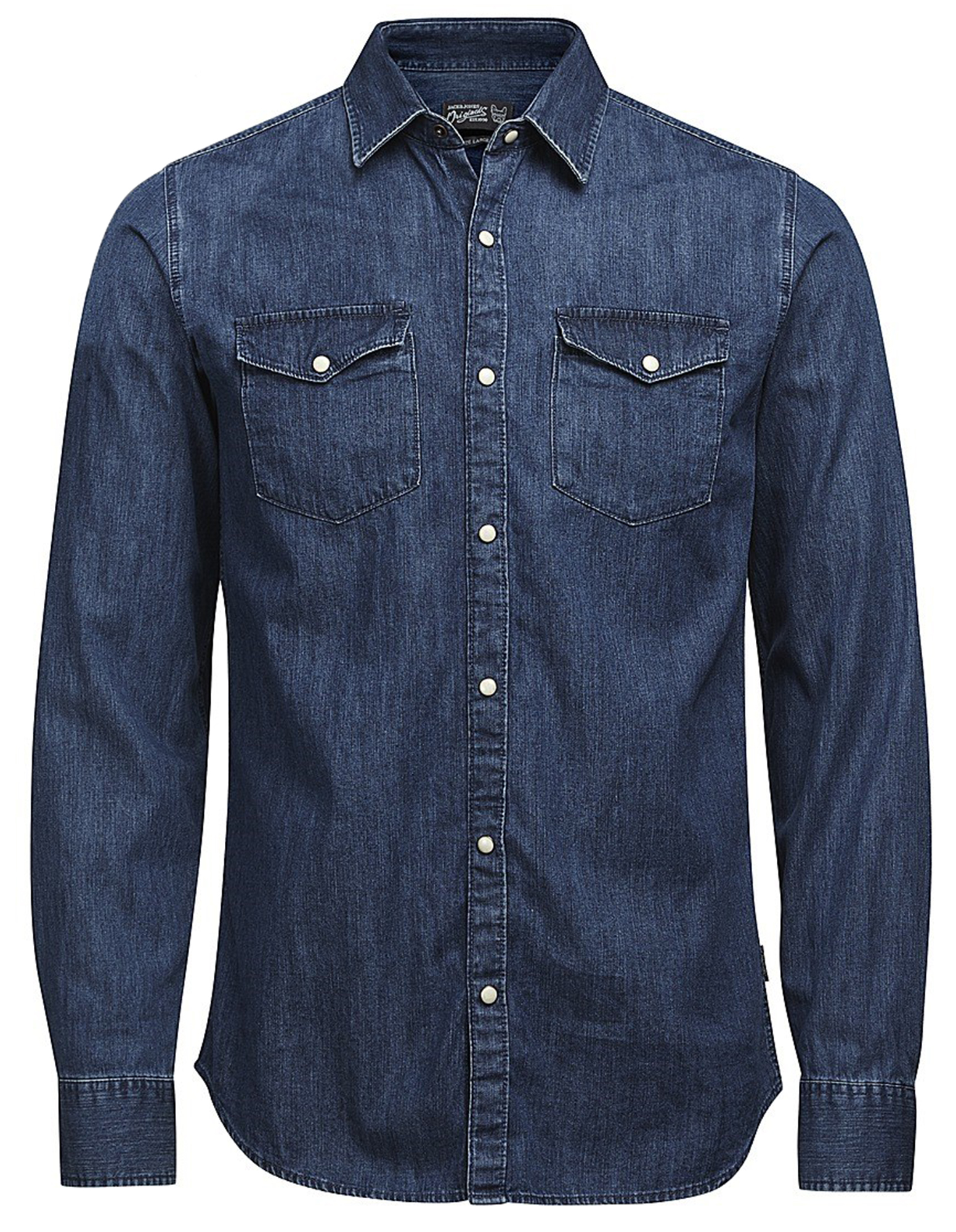 JACK & JONES Slim Fit Denim Shirt New Fashion Dark Blue & Black Jean