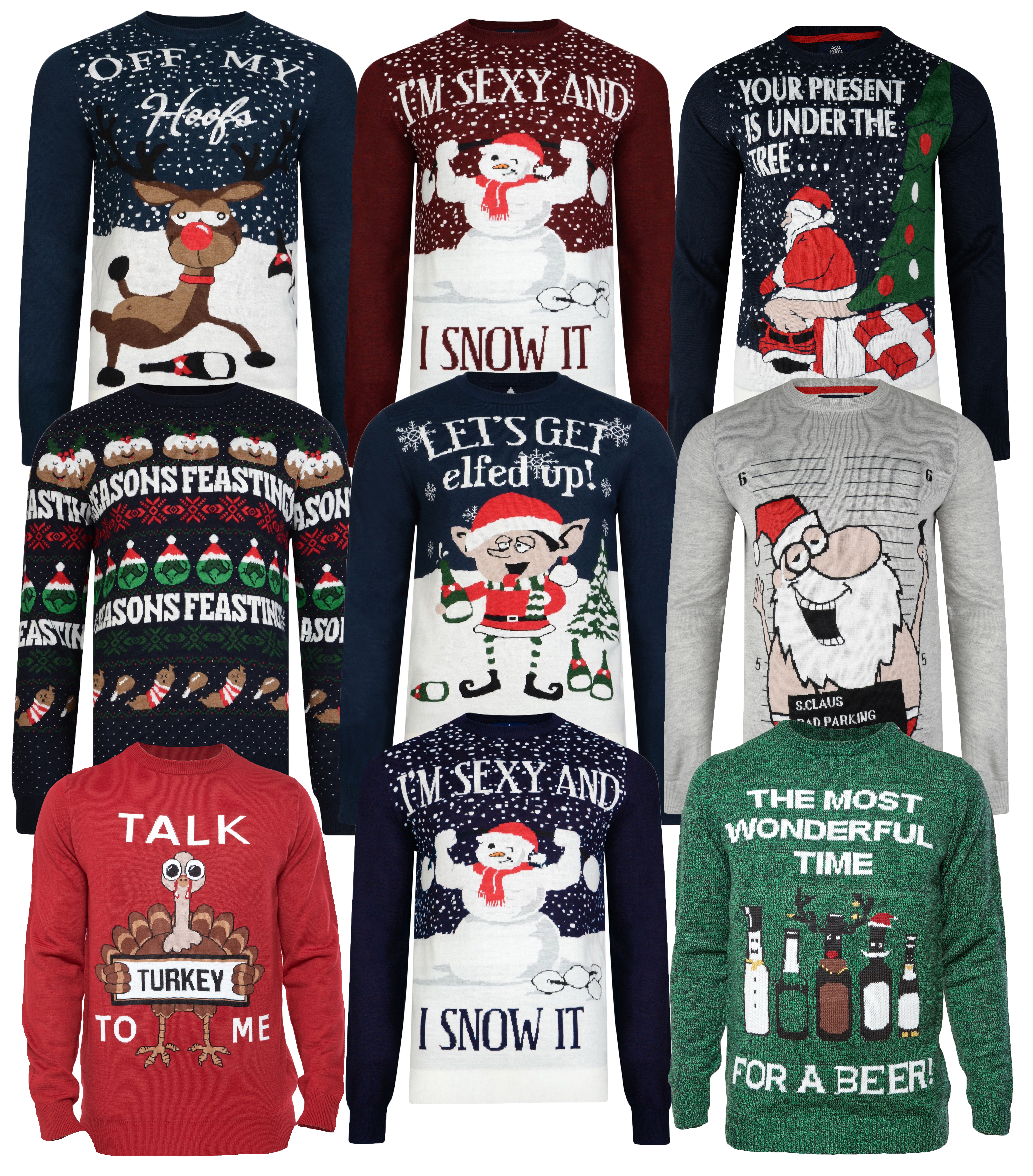 Mens Premium Xmas Jumper Broken Standard Christmas Cracker Funny S-XXL