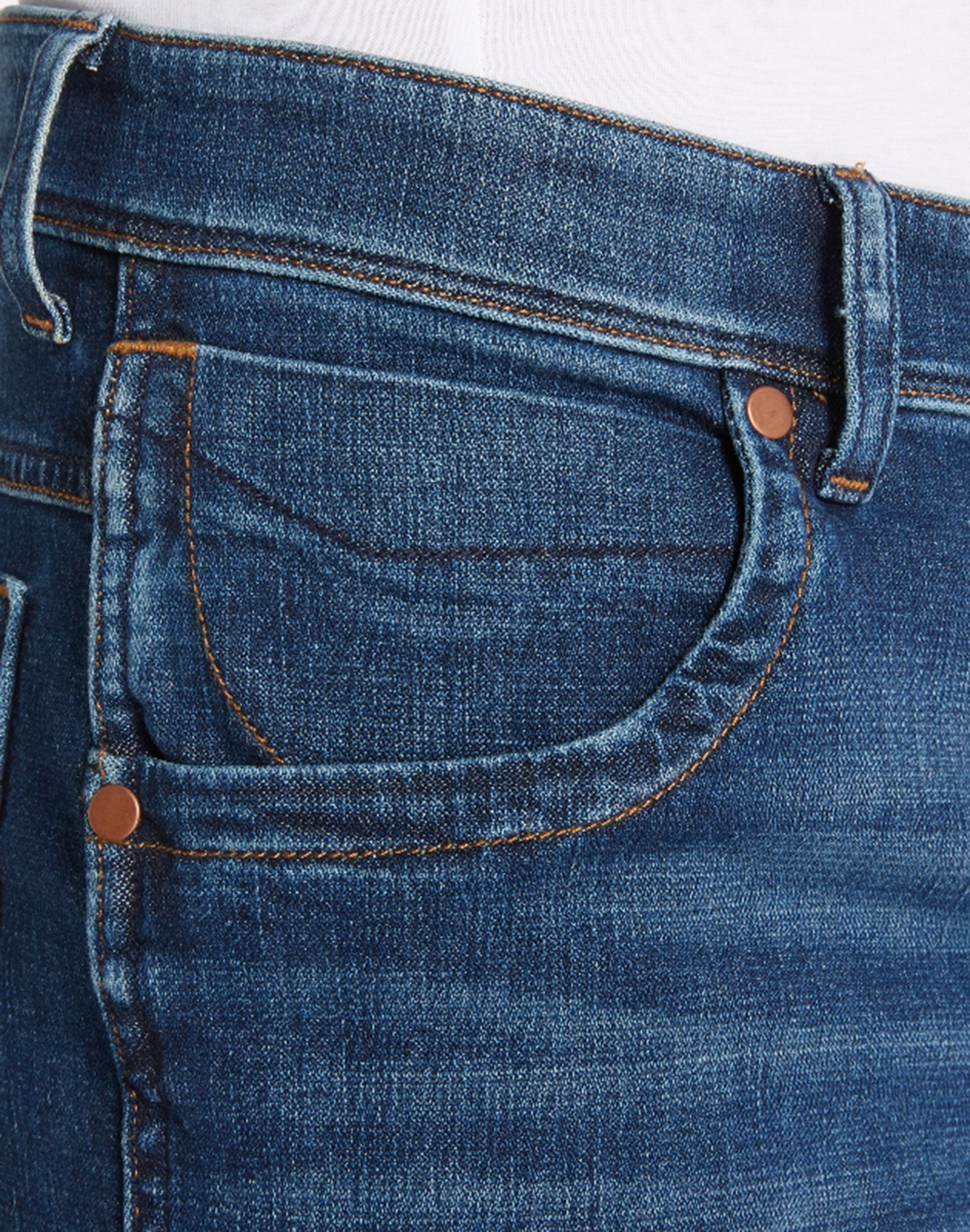Wrangler Durable Stretch Denim Jeans Basic Regular Fit Stonewash Blue ...