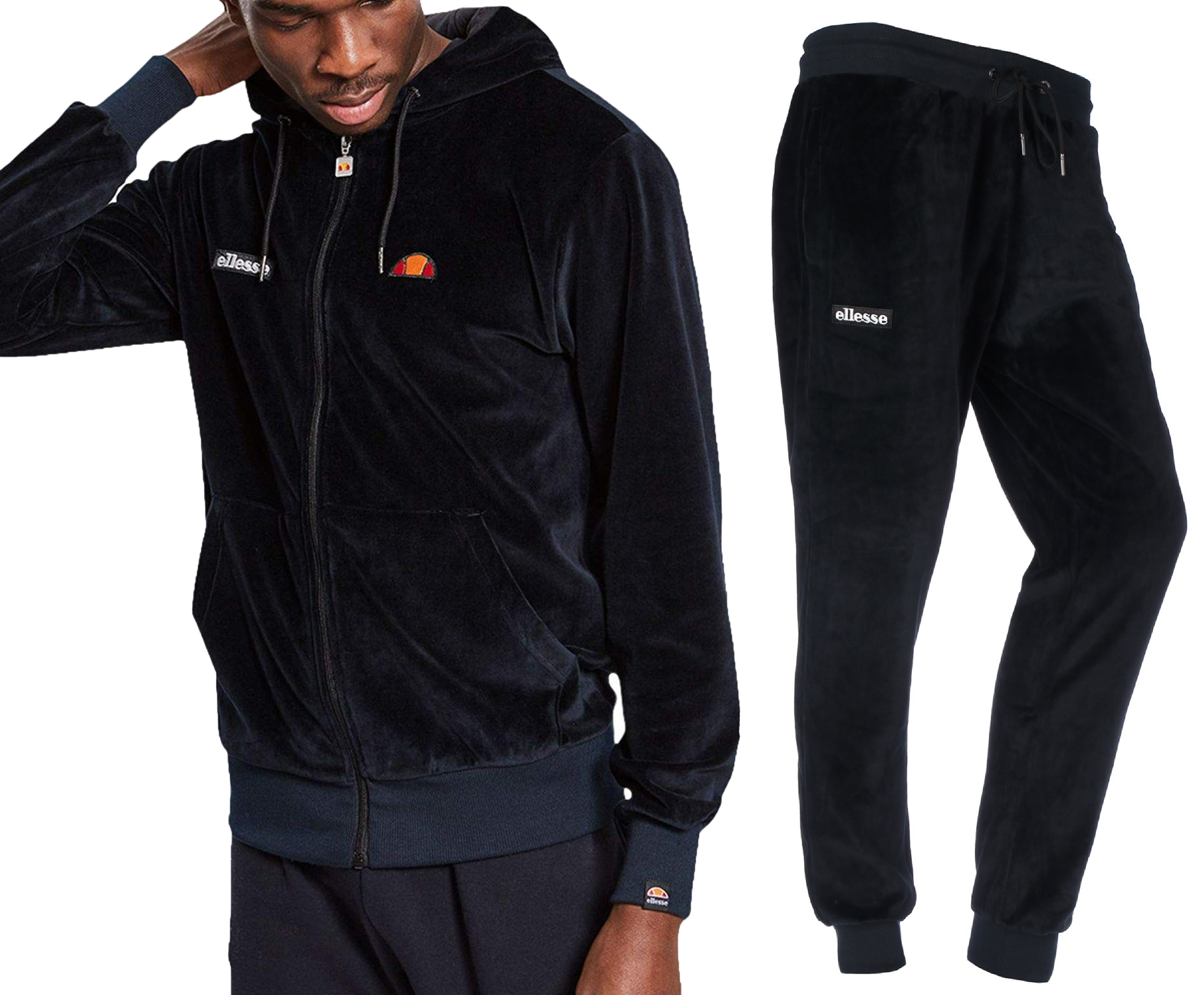 Velour Jog Pants Black Mix Match Suit 