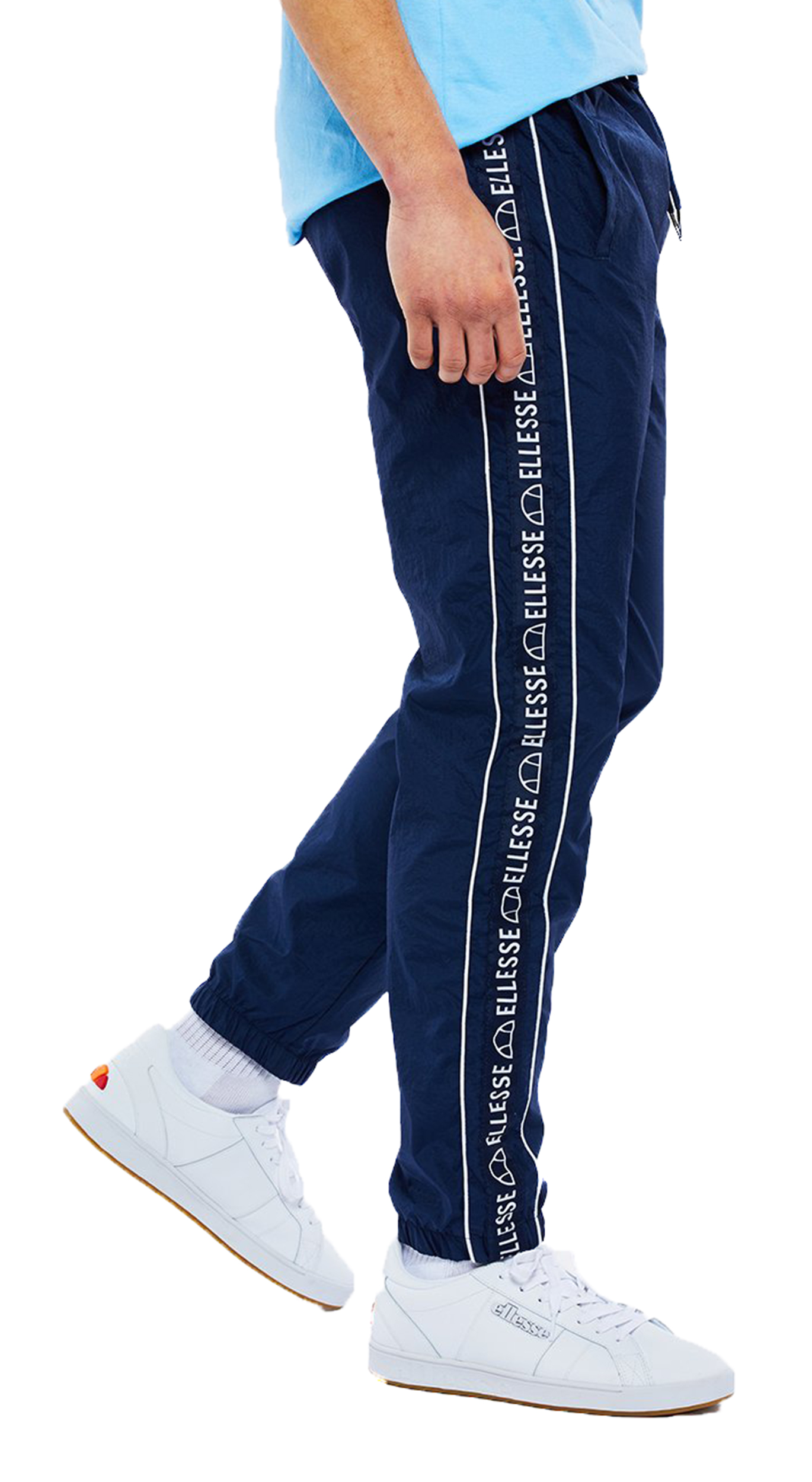 ellesse navy panel shell track pants