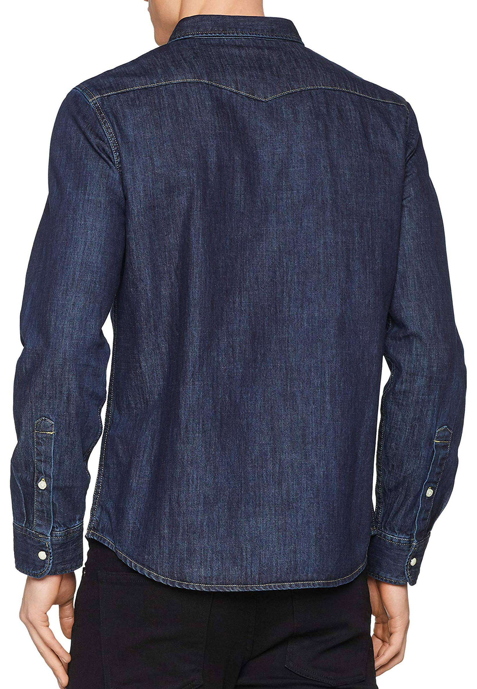 LEE New Mens Western Denim Shirt New Men’s Blue Print Jean Shirts Slim