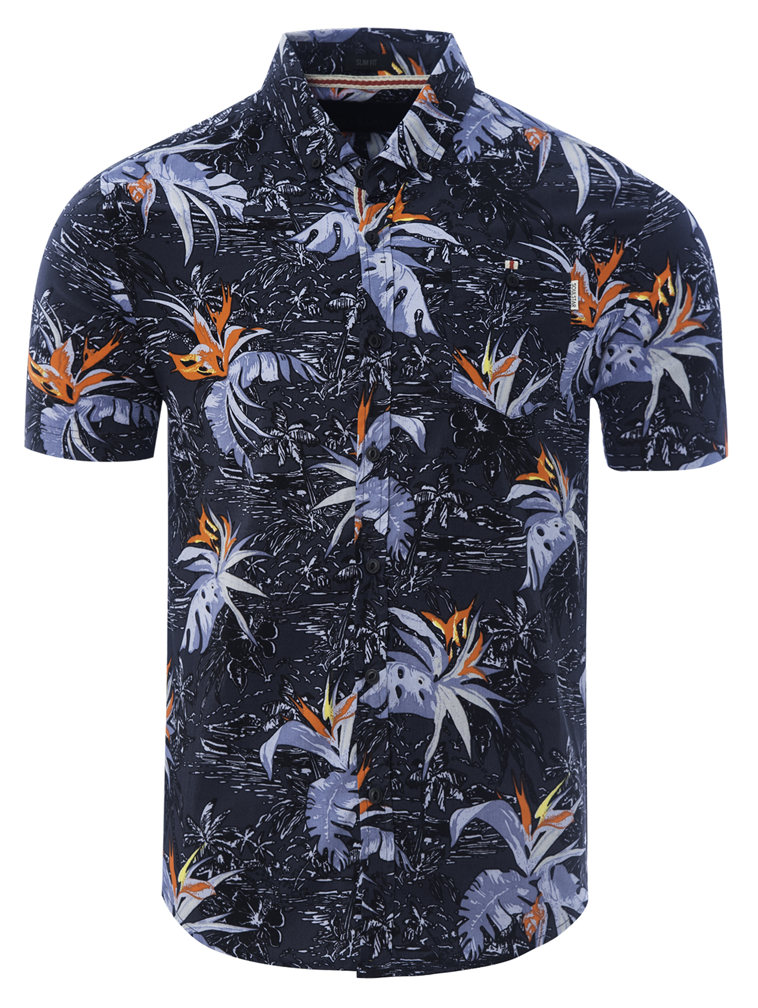 Soulstar Hombre Cuello Normal Verano Manga Corta Palmeras Polo para hombre Camisetas Camisa Hawaiana camisas lisas