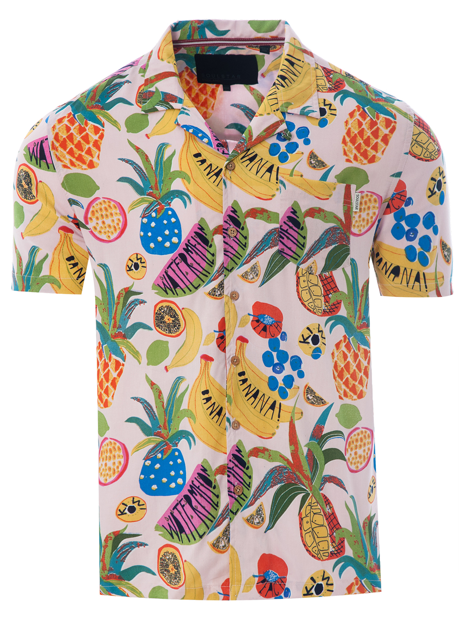 Soulstar Mens Cubano Collar Short Sleeve Summer Casual Parrot Hawaiian Shirt
