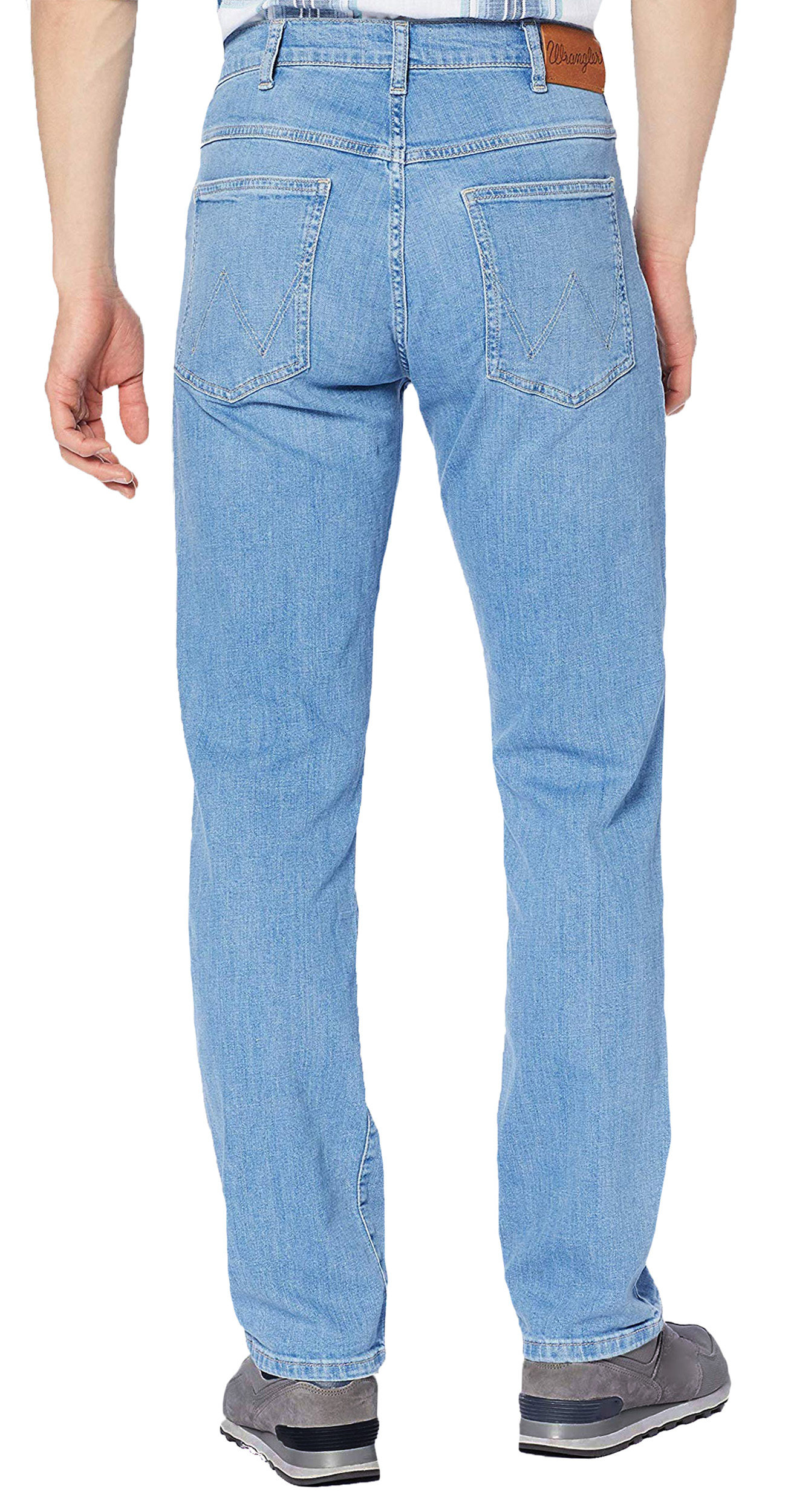 Wrangler Mens Arizona Stretch Regular Fit Jeans Light Breeze Blue Faded ...