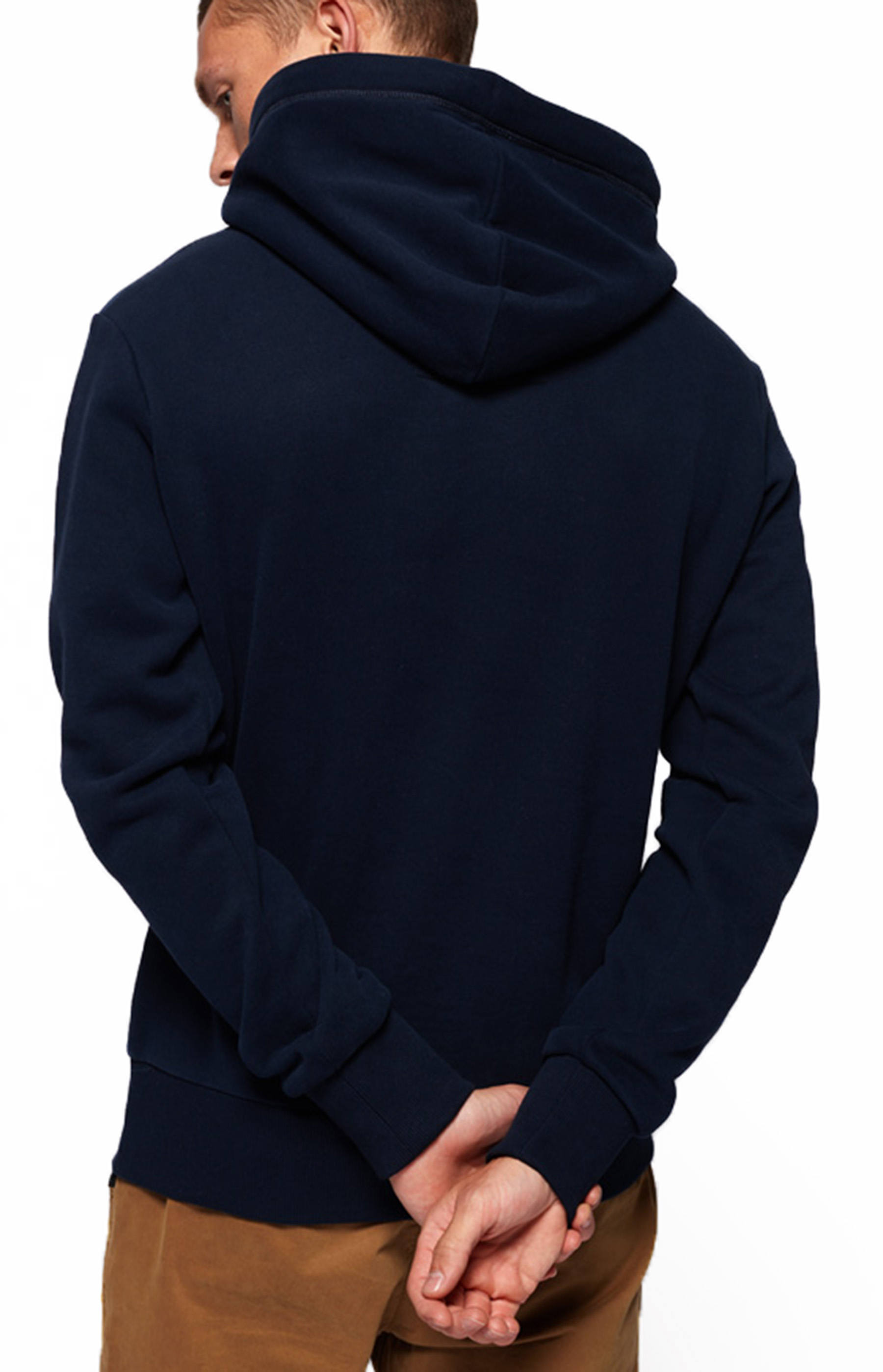 Superdry Trackster Baseball Logo Overhead Hoodie Sweatshirt Hooded Top Grey Red
