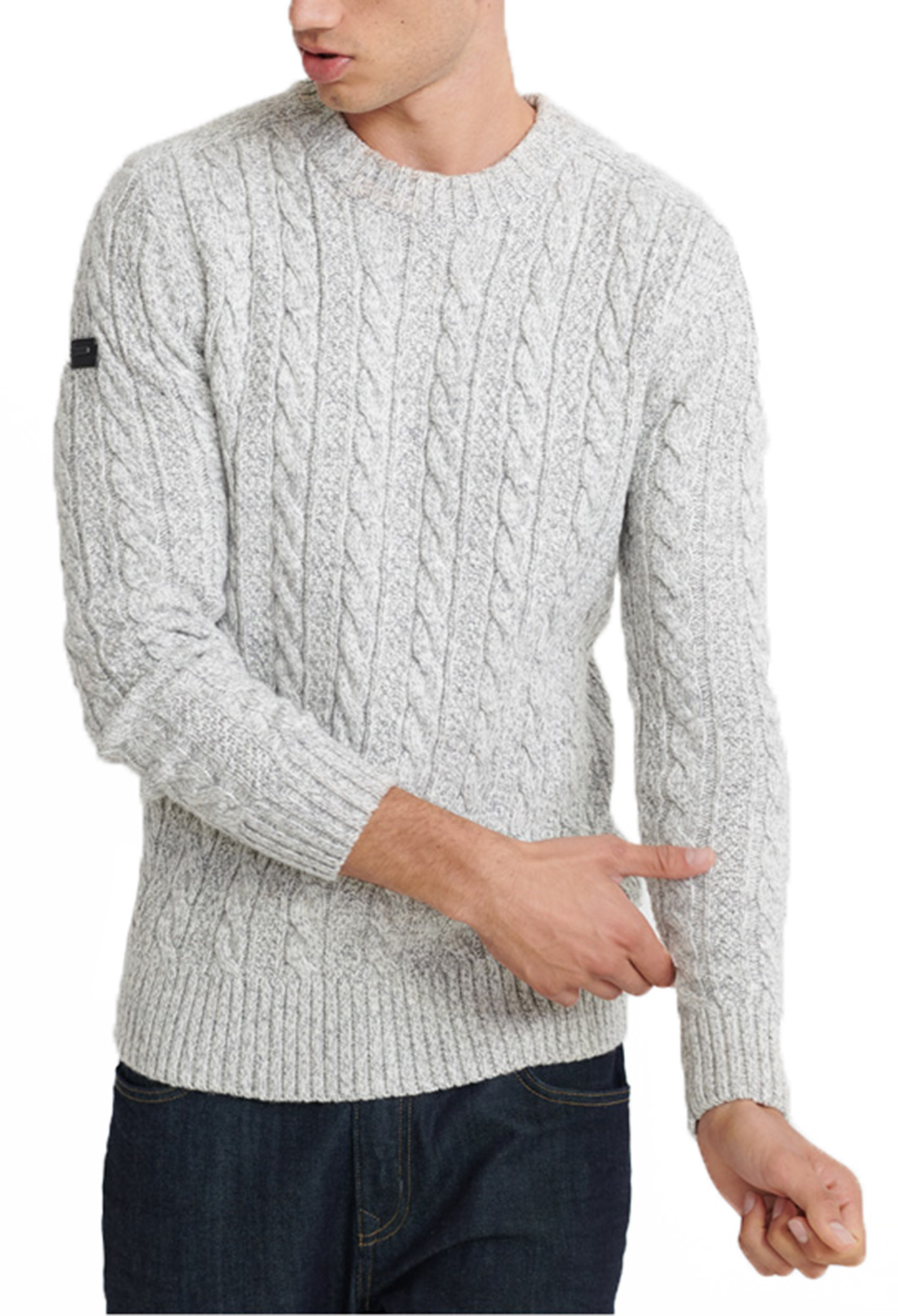 Superdry Mens Wool Blend Jacob Crew Neck Knit Pullover Jumper Sweater Downhill