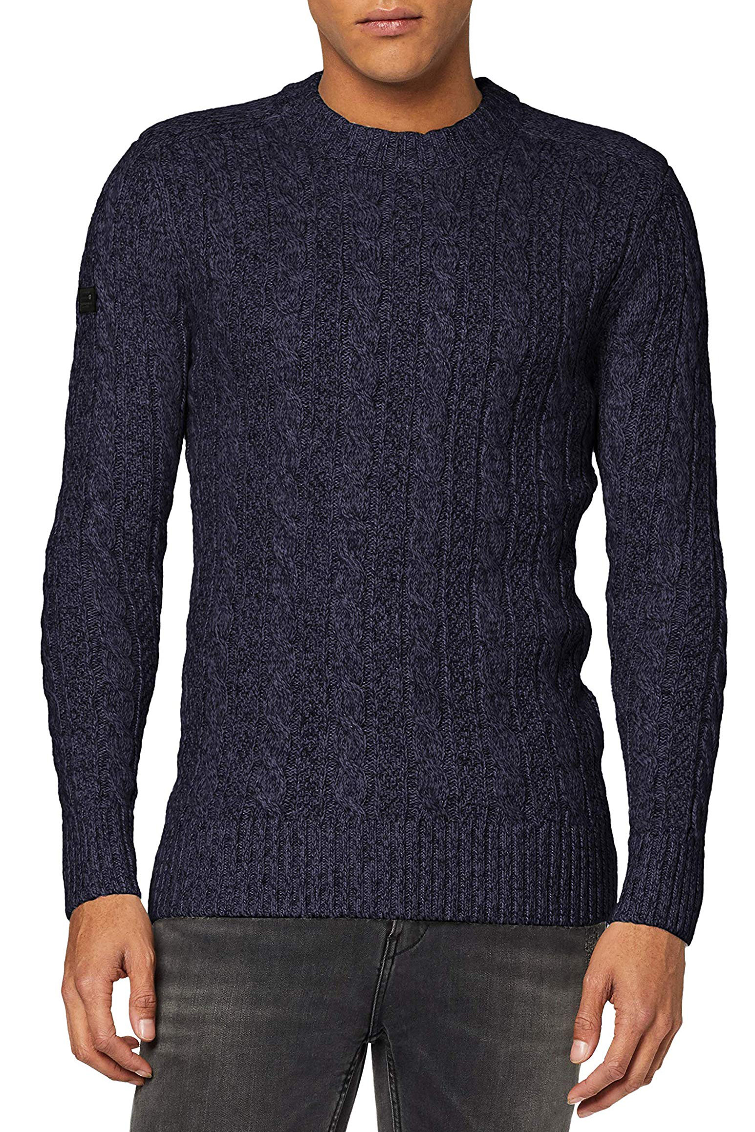 Superdry Mens Wool Blend Jacob Crew Neck Knit Pullover Jumper Sweater Downhill