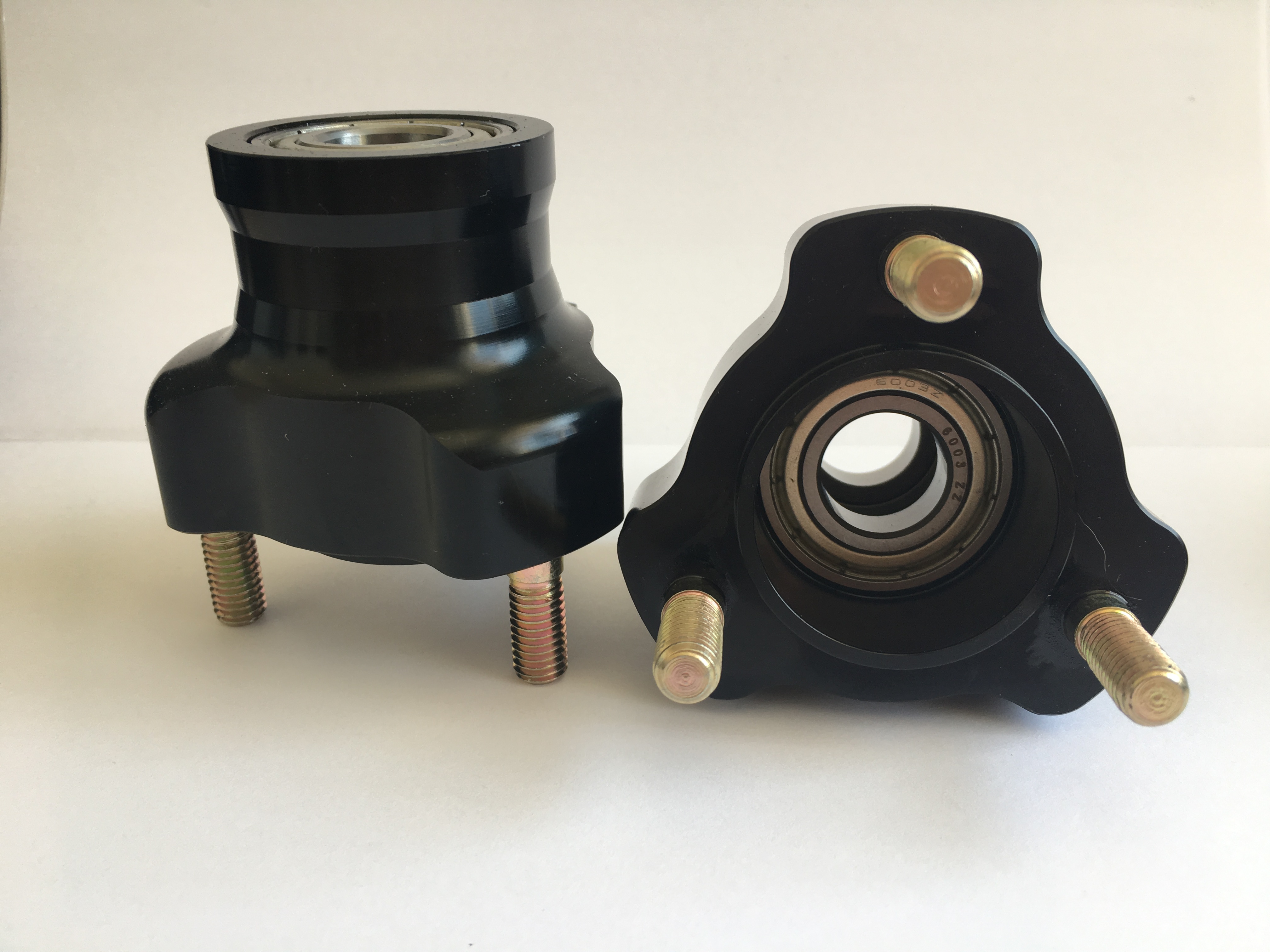 Kart Front Hubs 2 x Short 50mm Inc 17mm Bearing Black New Kart Parts UK