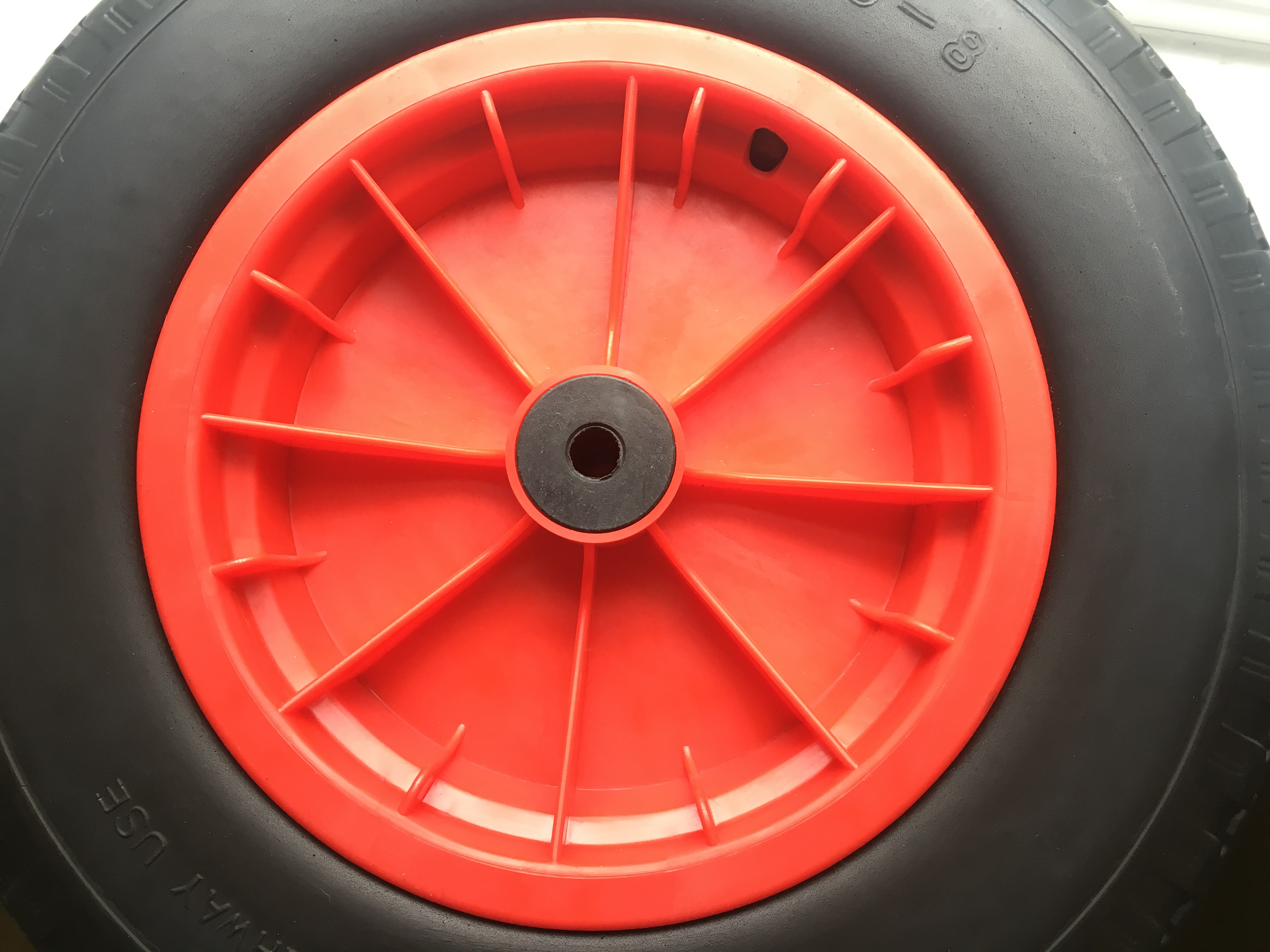 14" Inch Solid Rubber Puncture Proof Wheelbarrow Trolley Wheel Cart