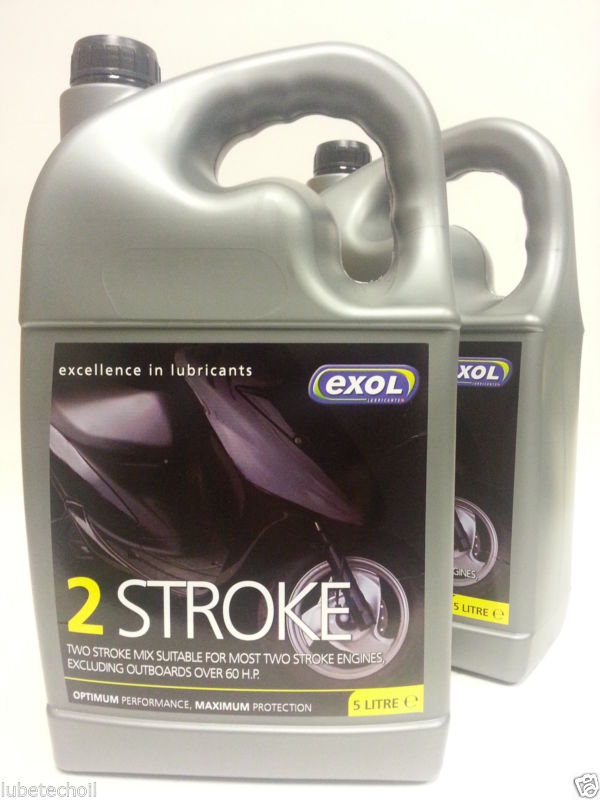 EXOL RED TWO STROKE OIL 2 X 5 LITRE JASO/ISOLEGB HIGH QUALITY MINERAL
