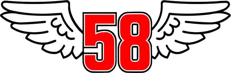 Marco Simoncelli 58 Wings Large Size 28 Wide Ebay